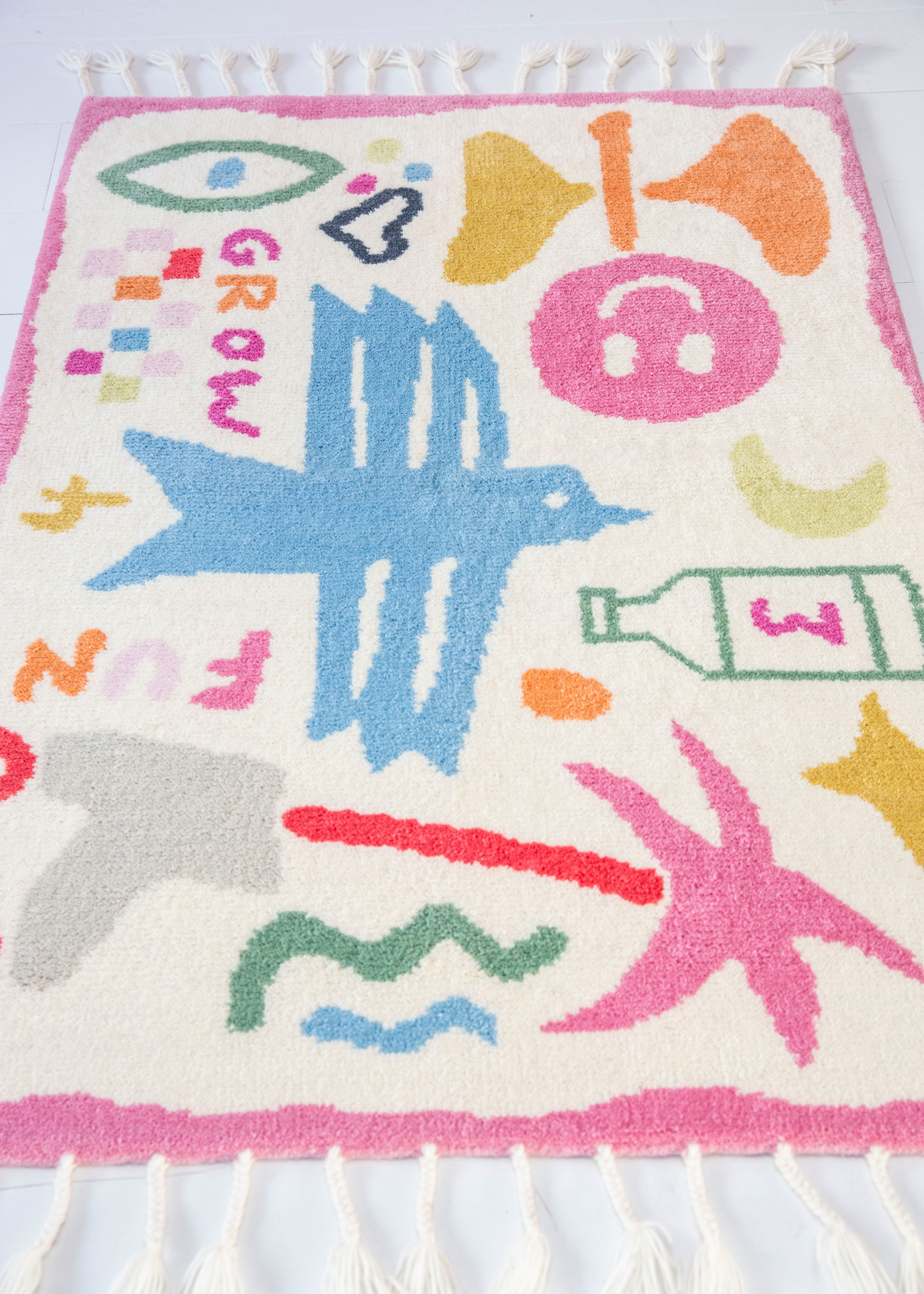 Grow with the flow / wool rug small