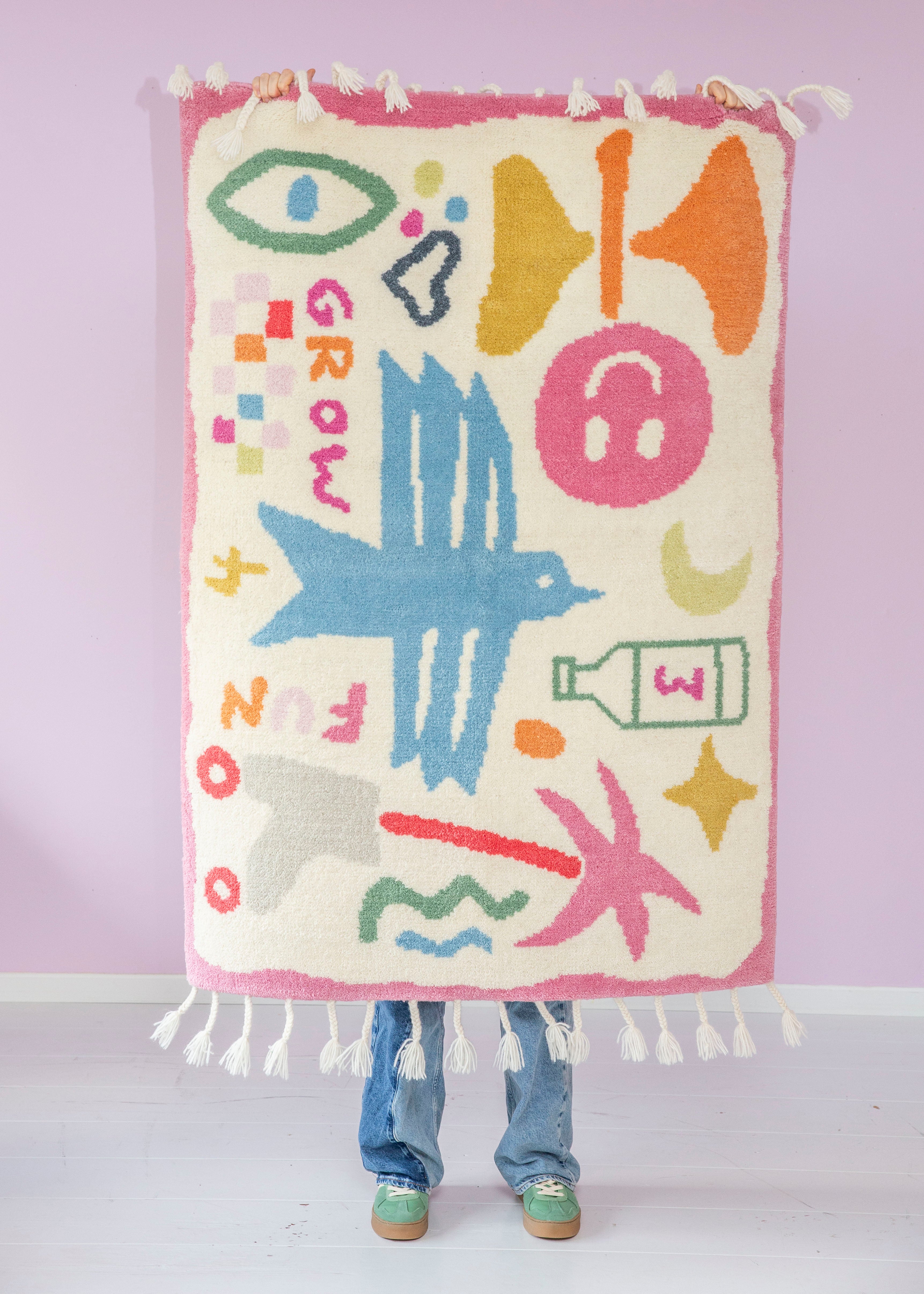 Grow with the flow / wool rug small