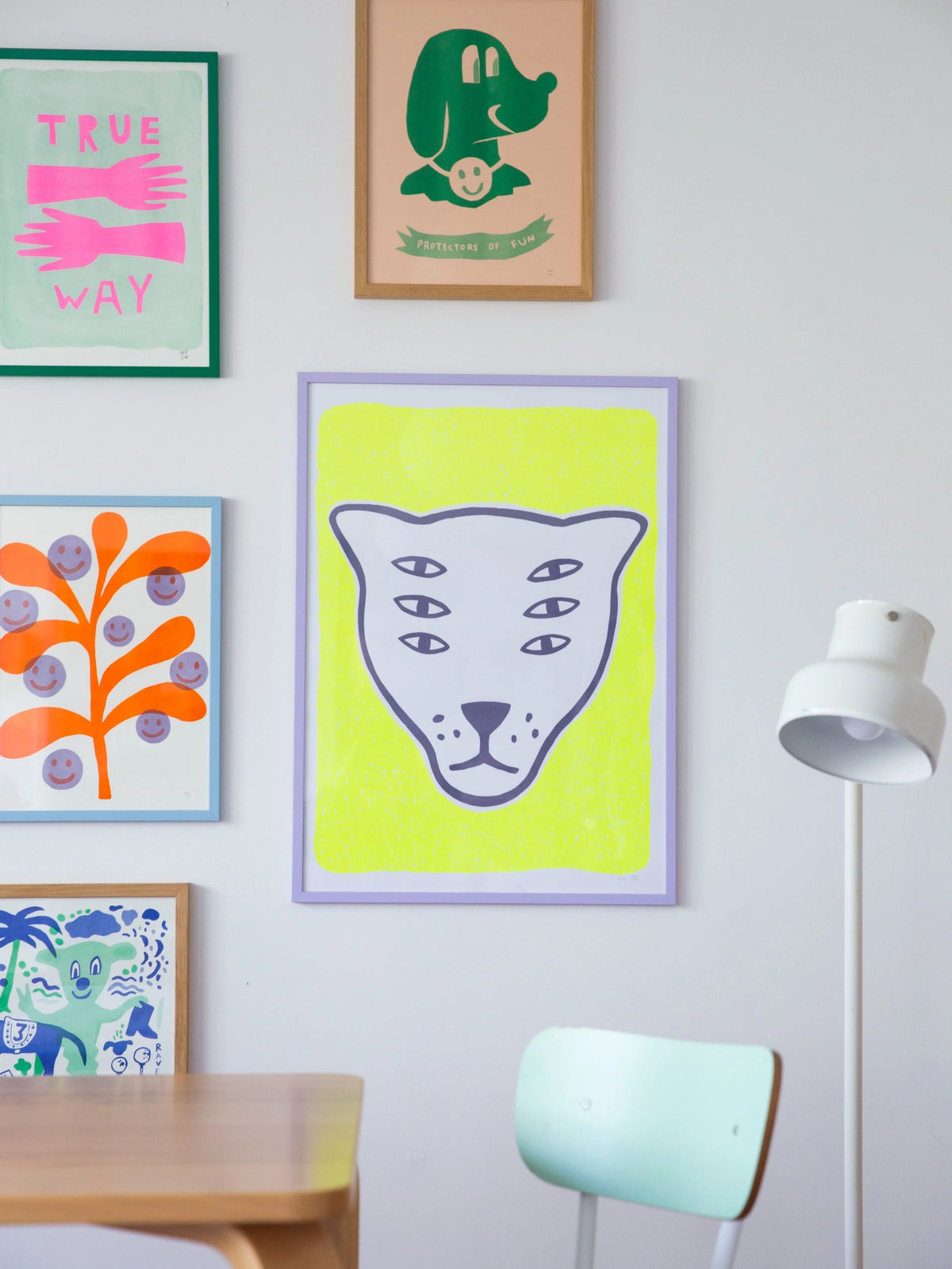 The Protector / screenprint / fluorescent yellow