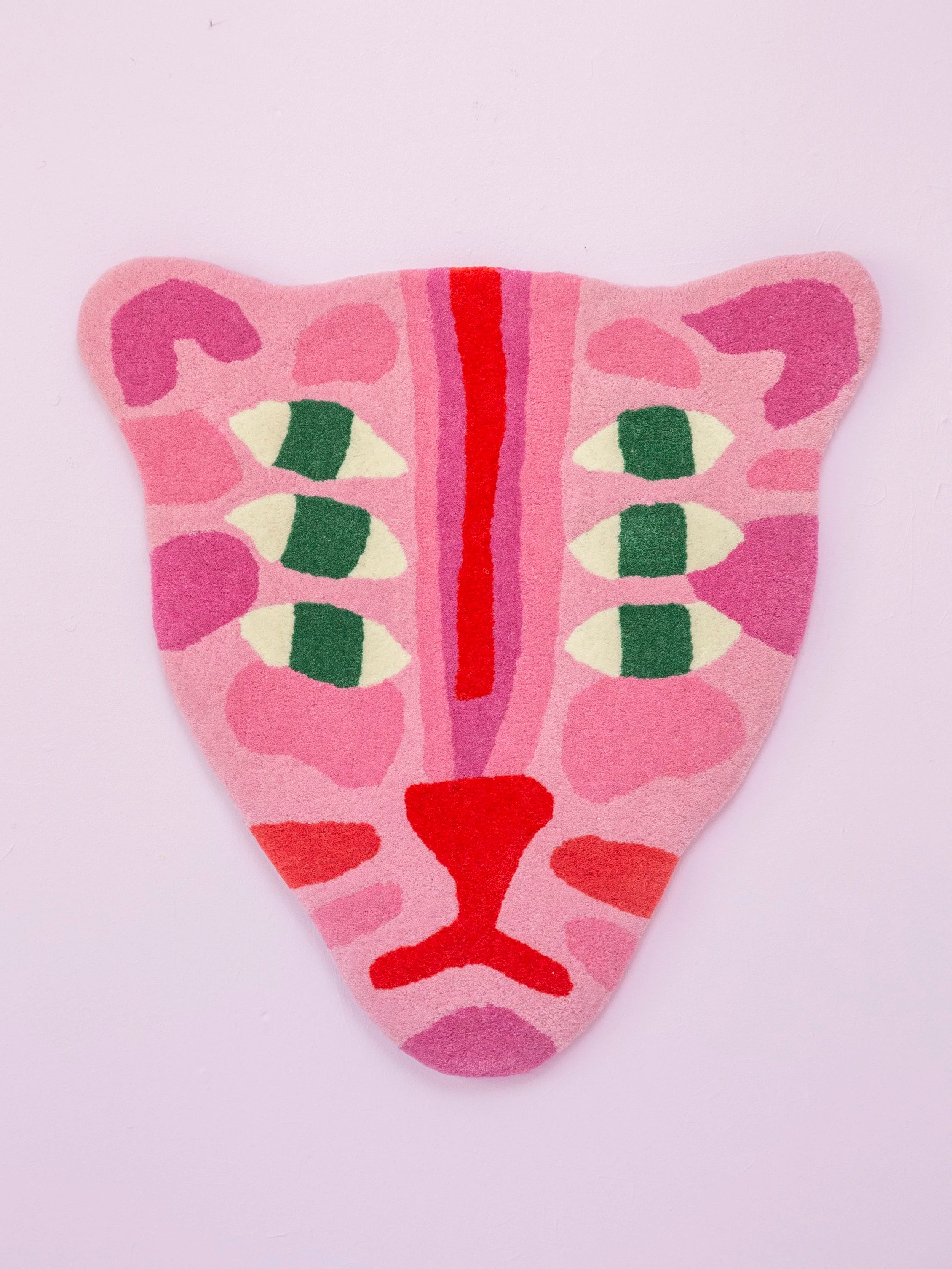 The Protector / tufted rug / pink & red