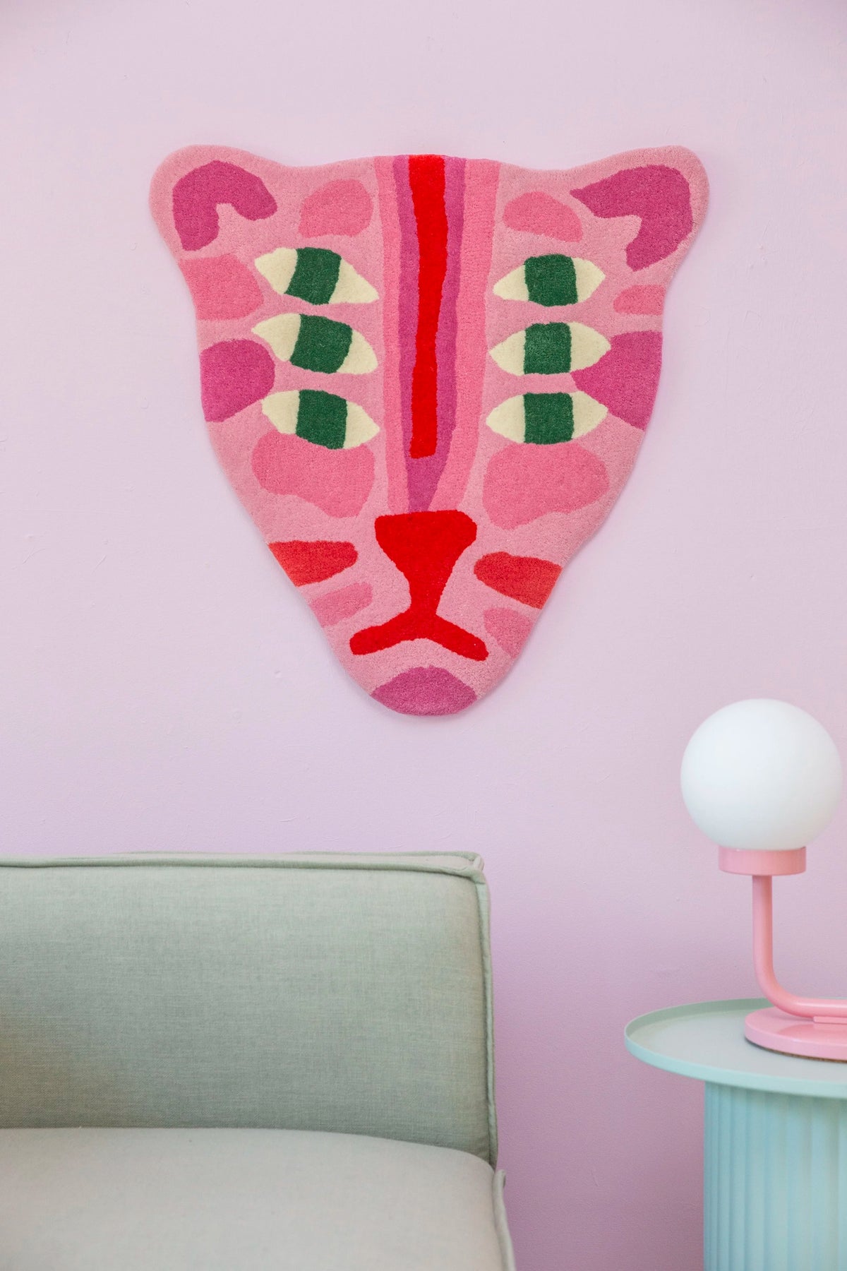 The Protector / tufted rug / pink & red
