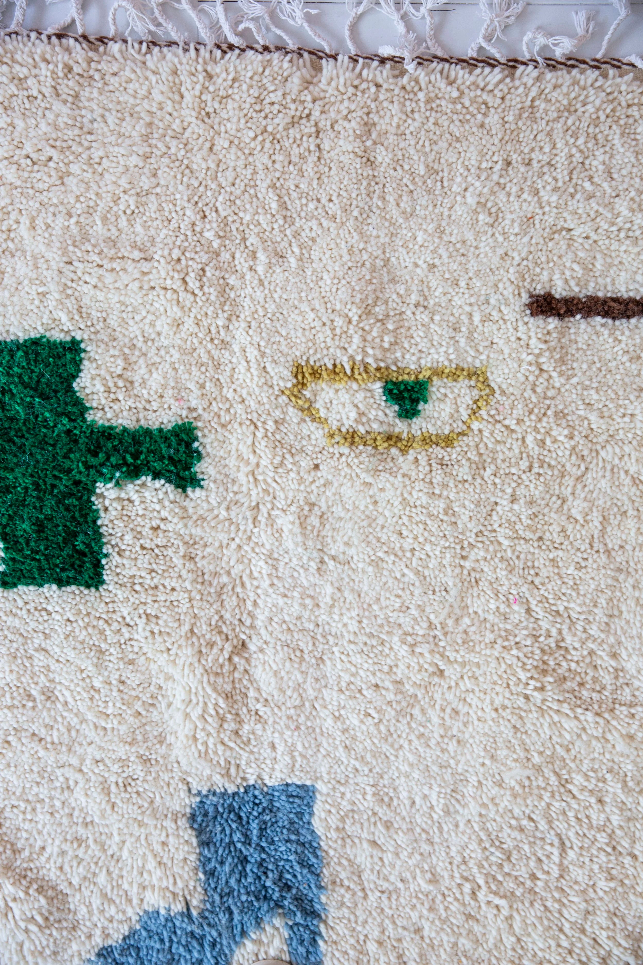 Symbols of fun / brown / wool rug XL