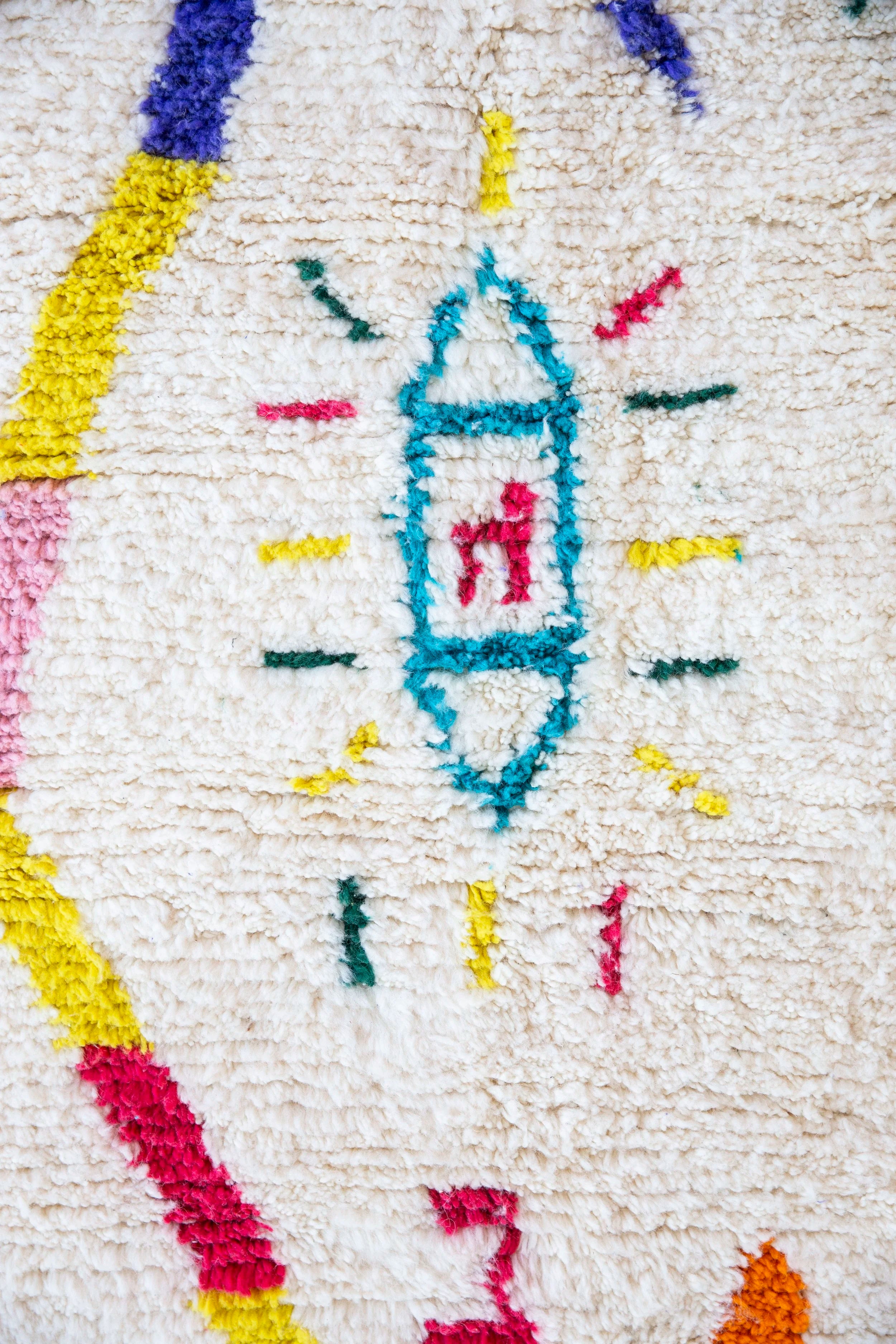 Grow Fun / purple / wool rug L