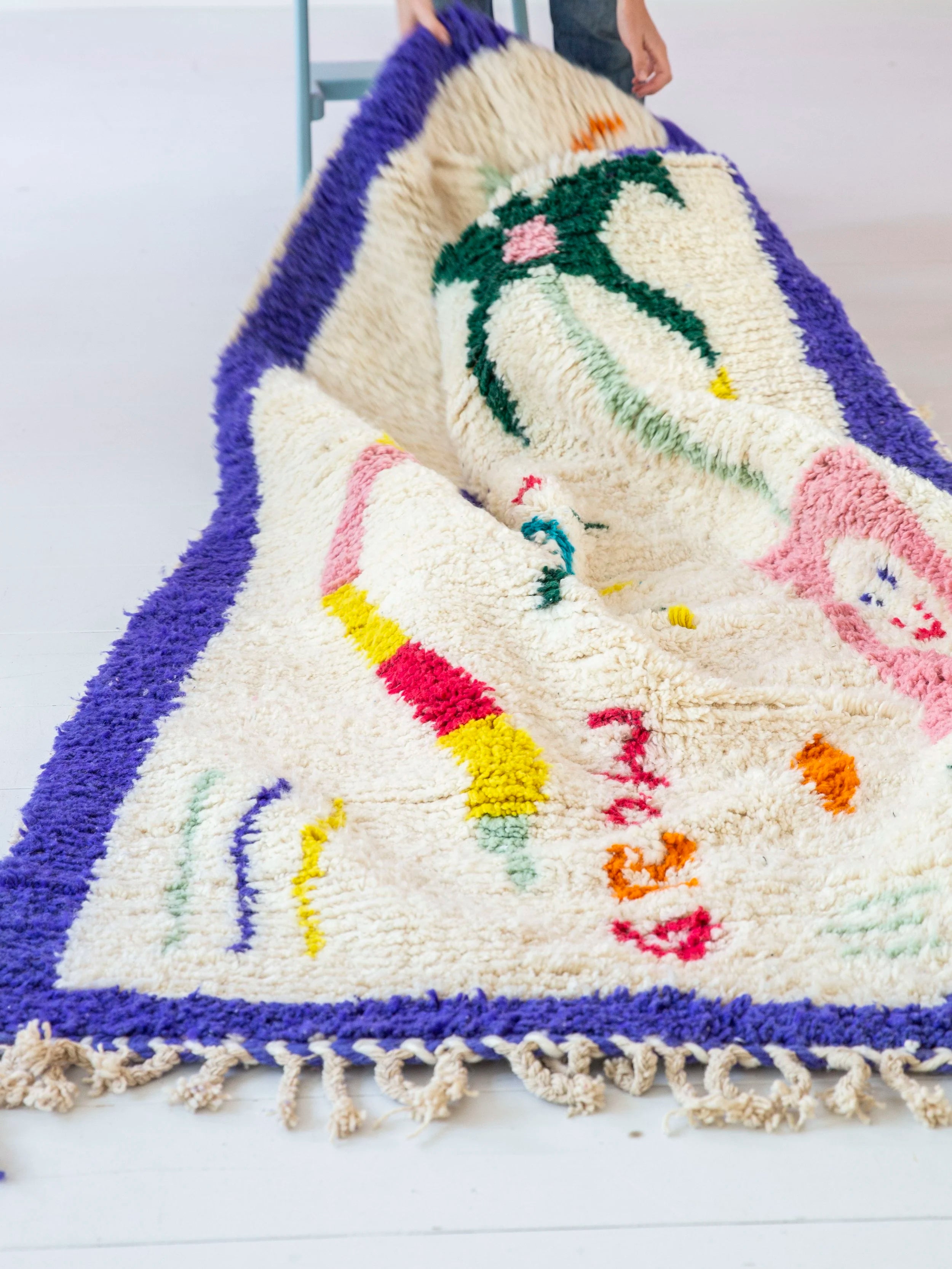 Grow Fun / purple / wool rug L