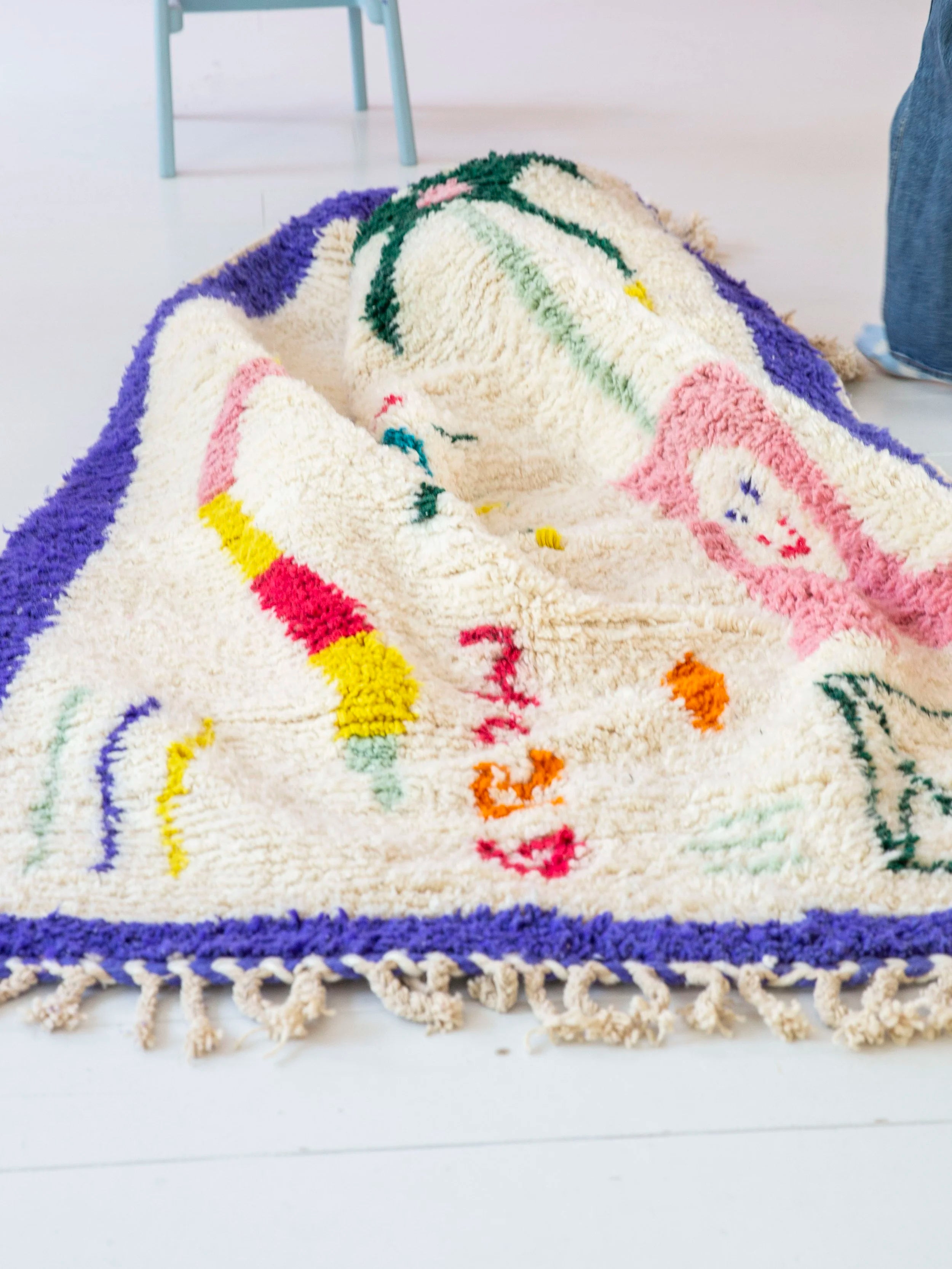 Grow Fun / purple / wool rug L