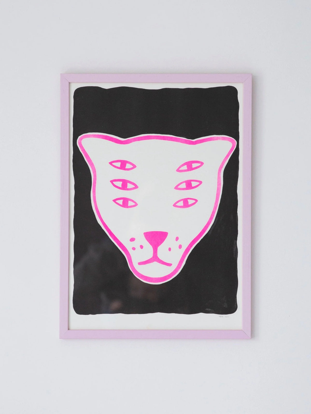 The Protector / black & pink / riso print