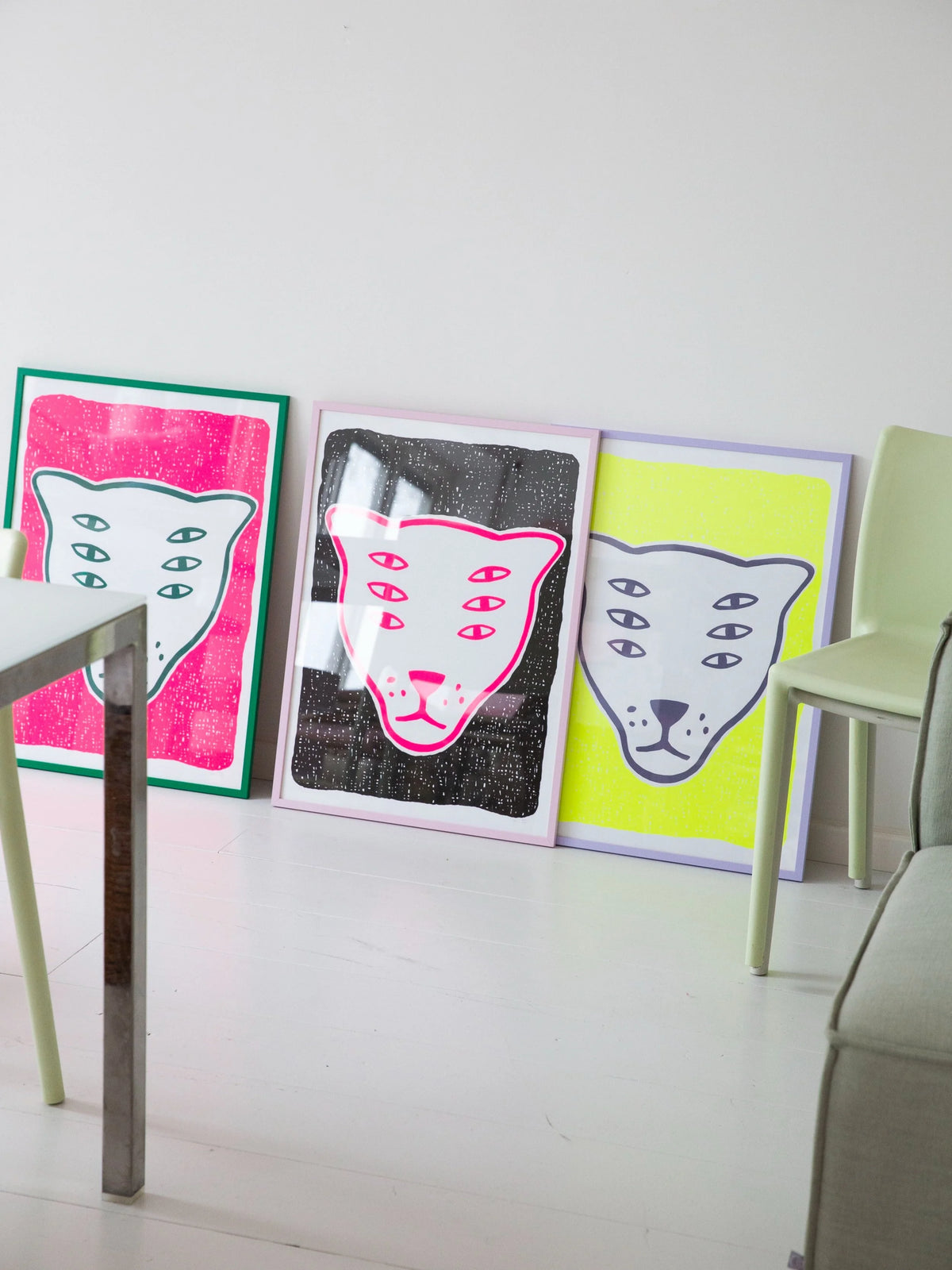 The Protector / screenprint / fluorescent yellow