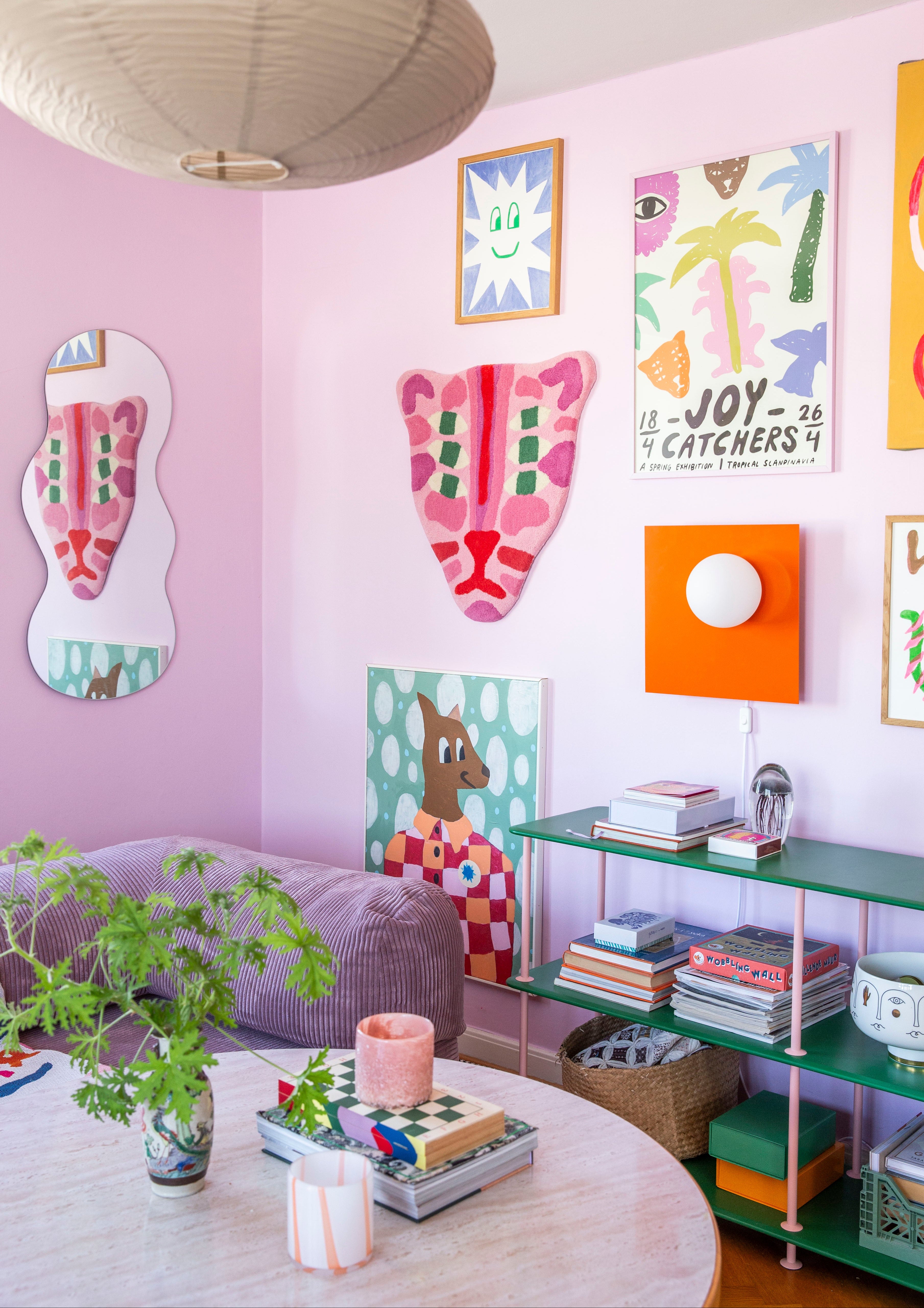 The Protector / tufted rug / pink & red