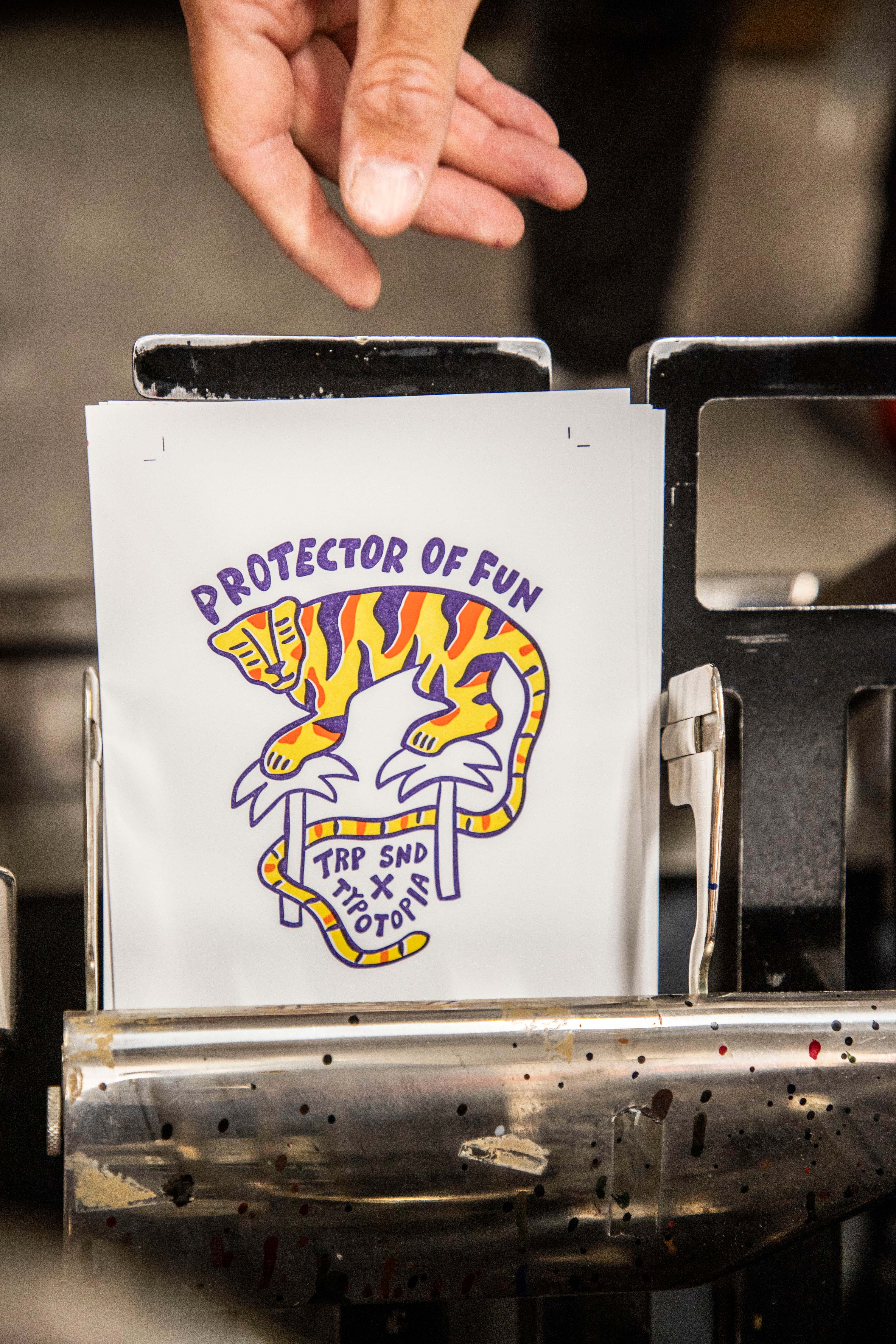 Protector of fun / letterpress mini print