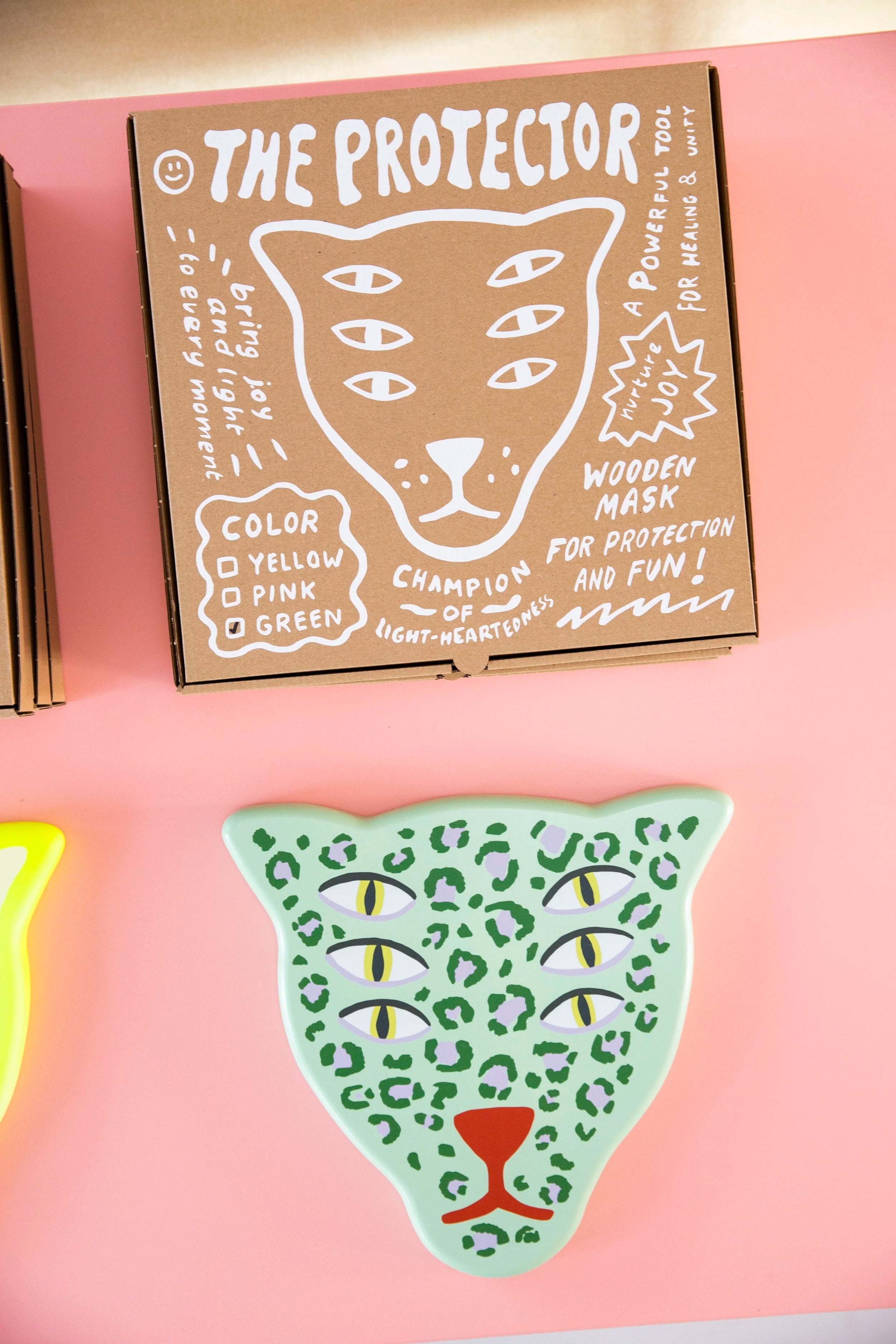 The Protector / wooden mask green