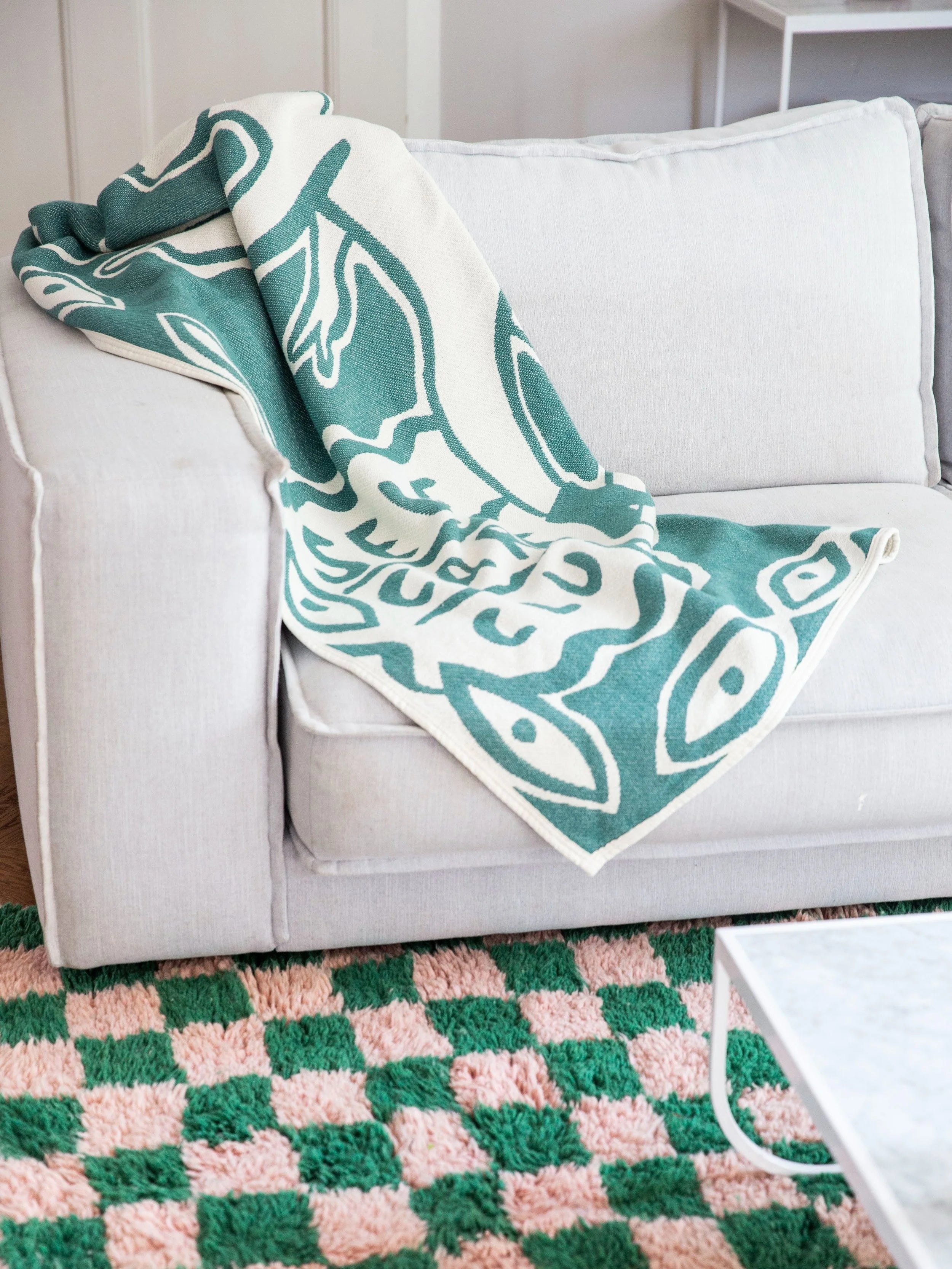 Self Care Club / cotton blanket / green