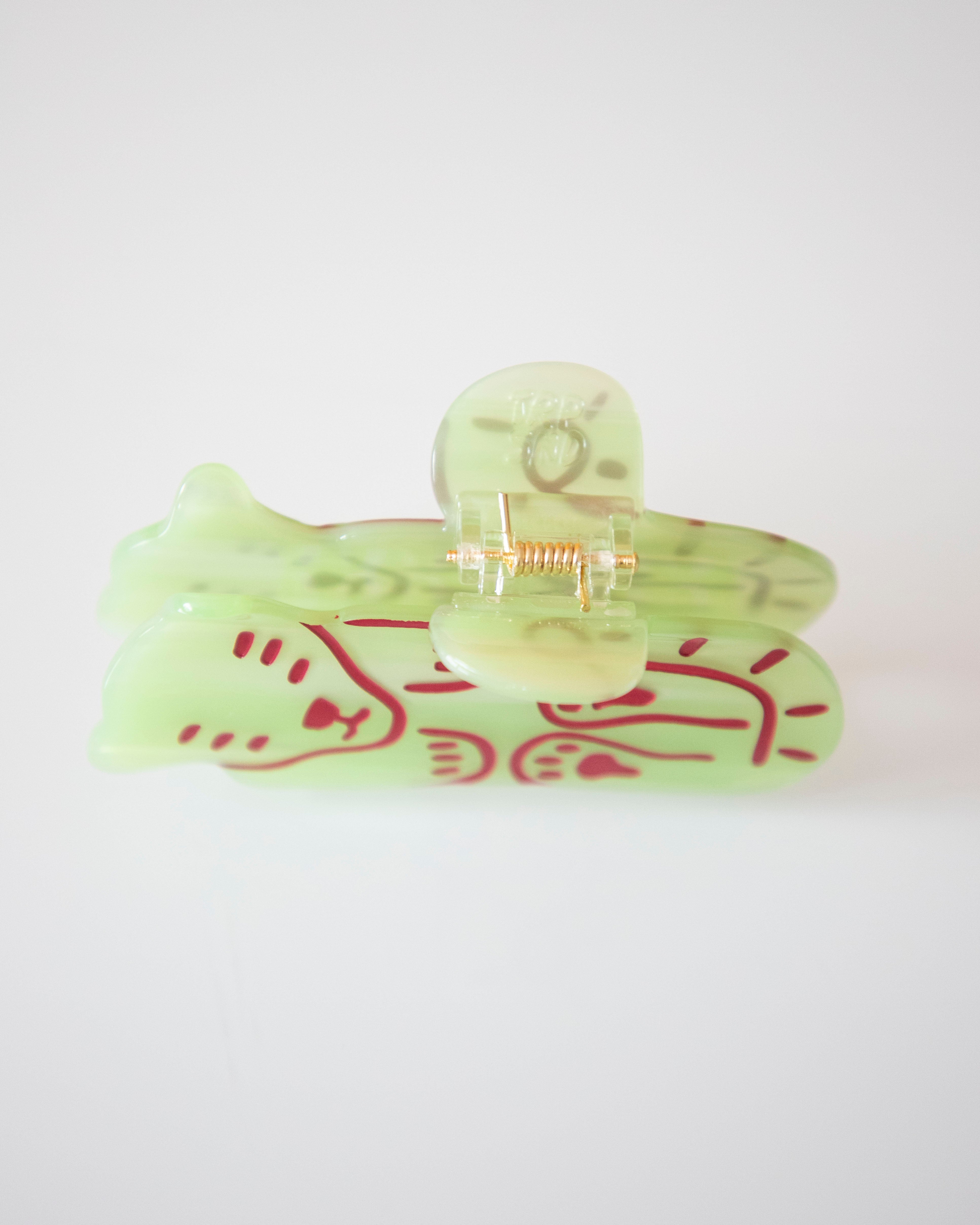 Protector hair claw / green