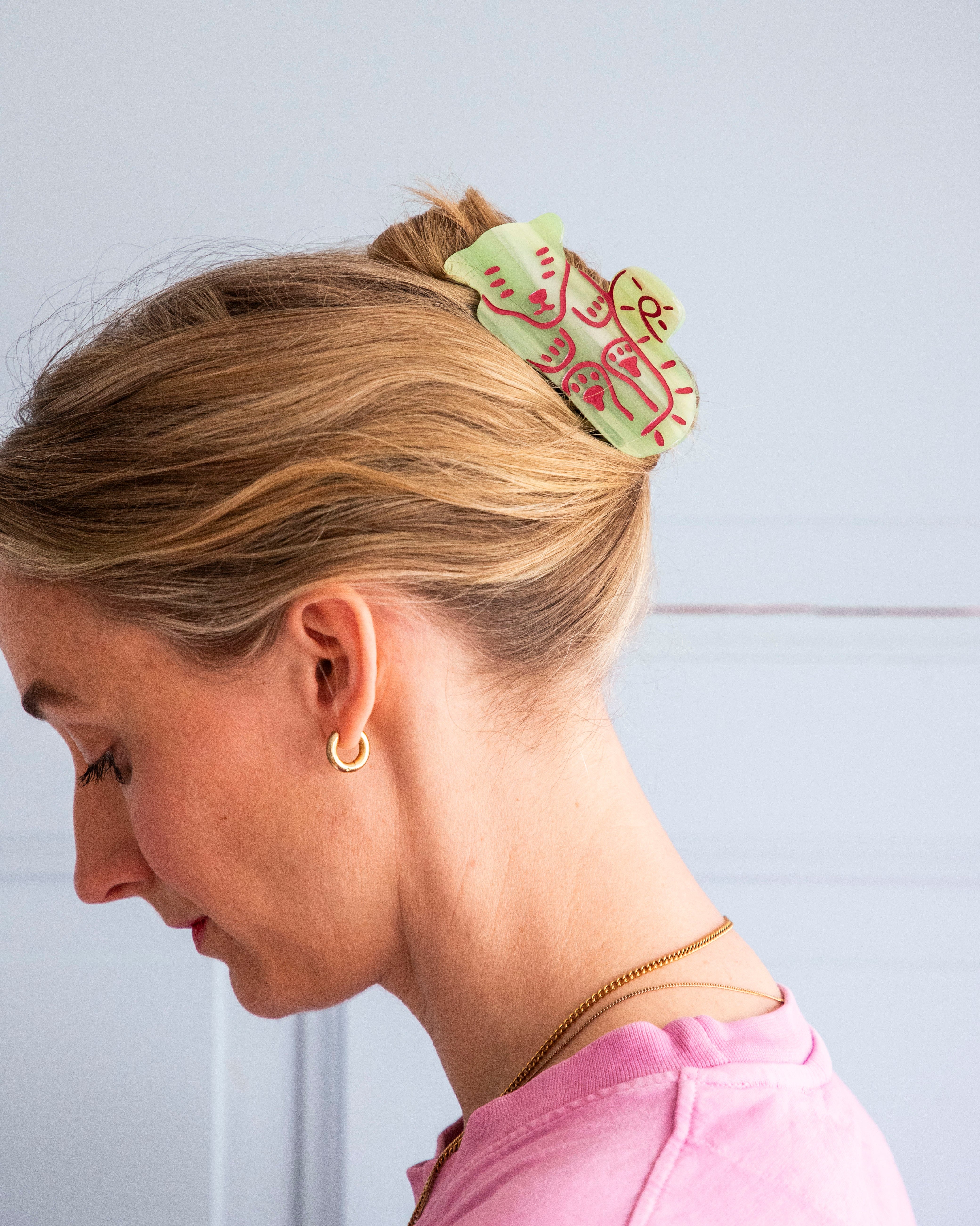 Protector hair claw / green