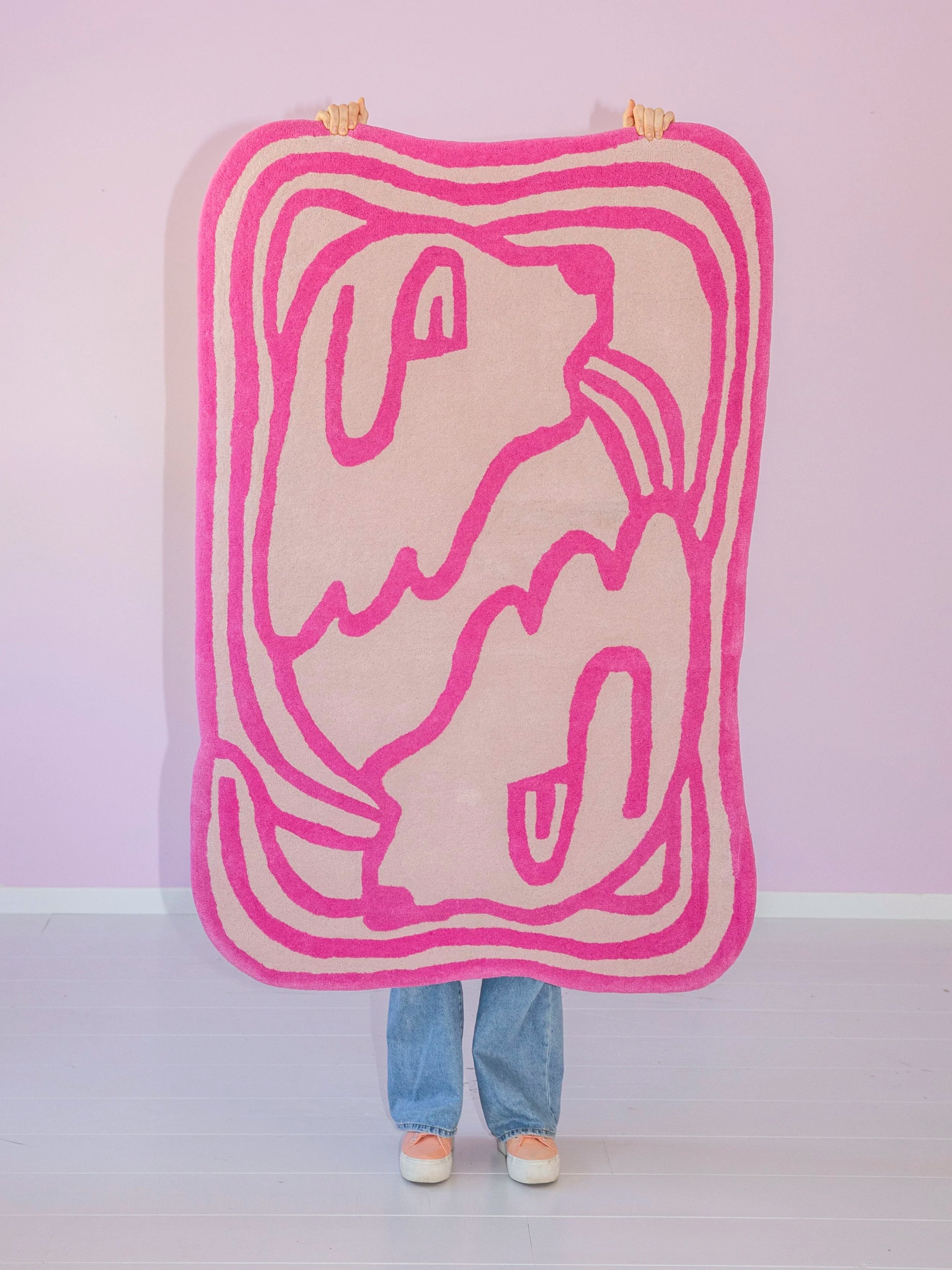 Eternity dog wool rug / bright pink-SQ8531274