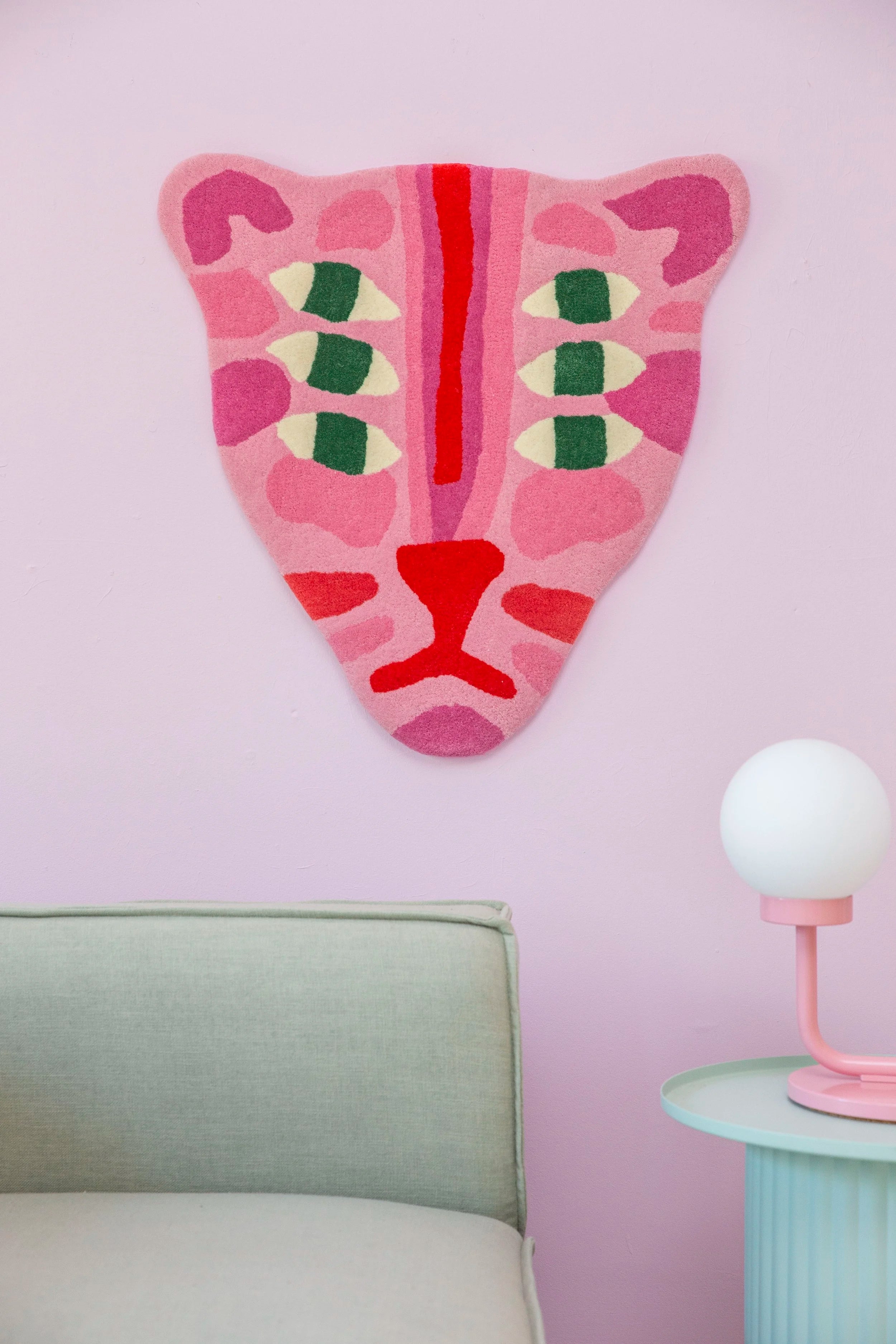 The Protector / tufted rug / pink & red