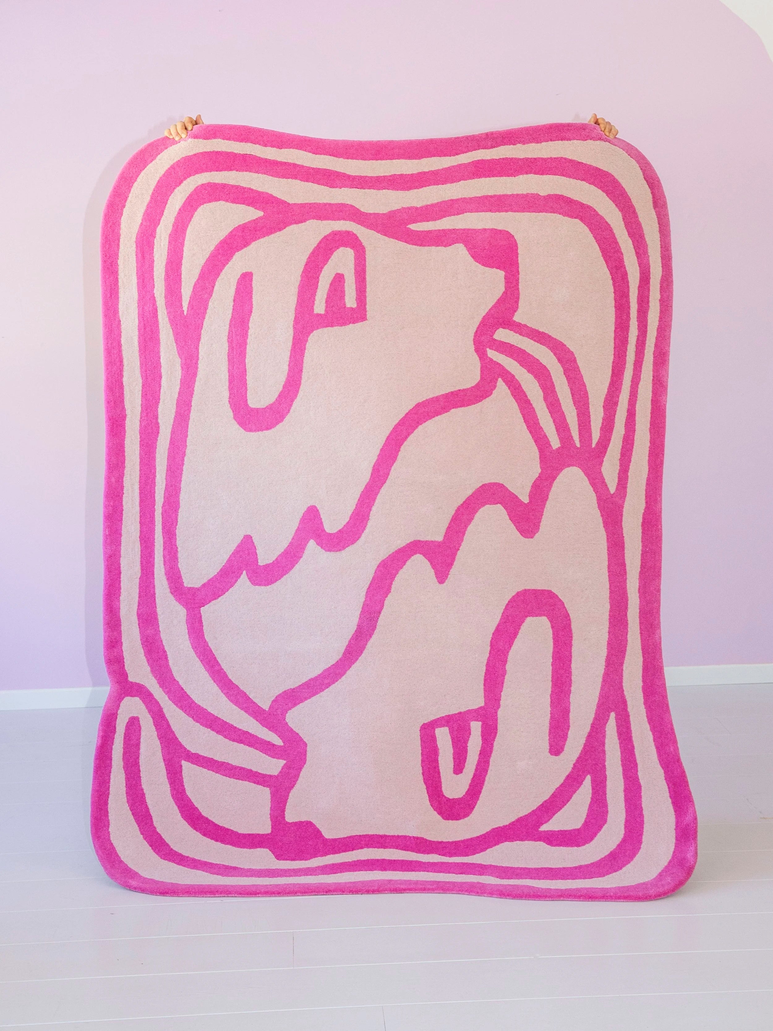 Eternity dog wool rug / bright pink-SQ8531274