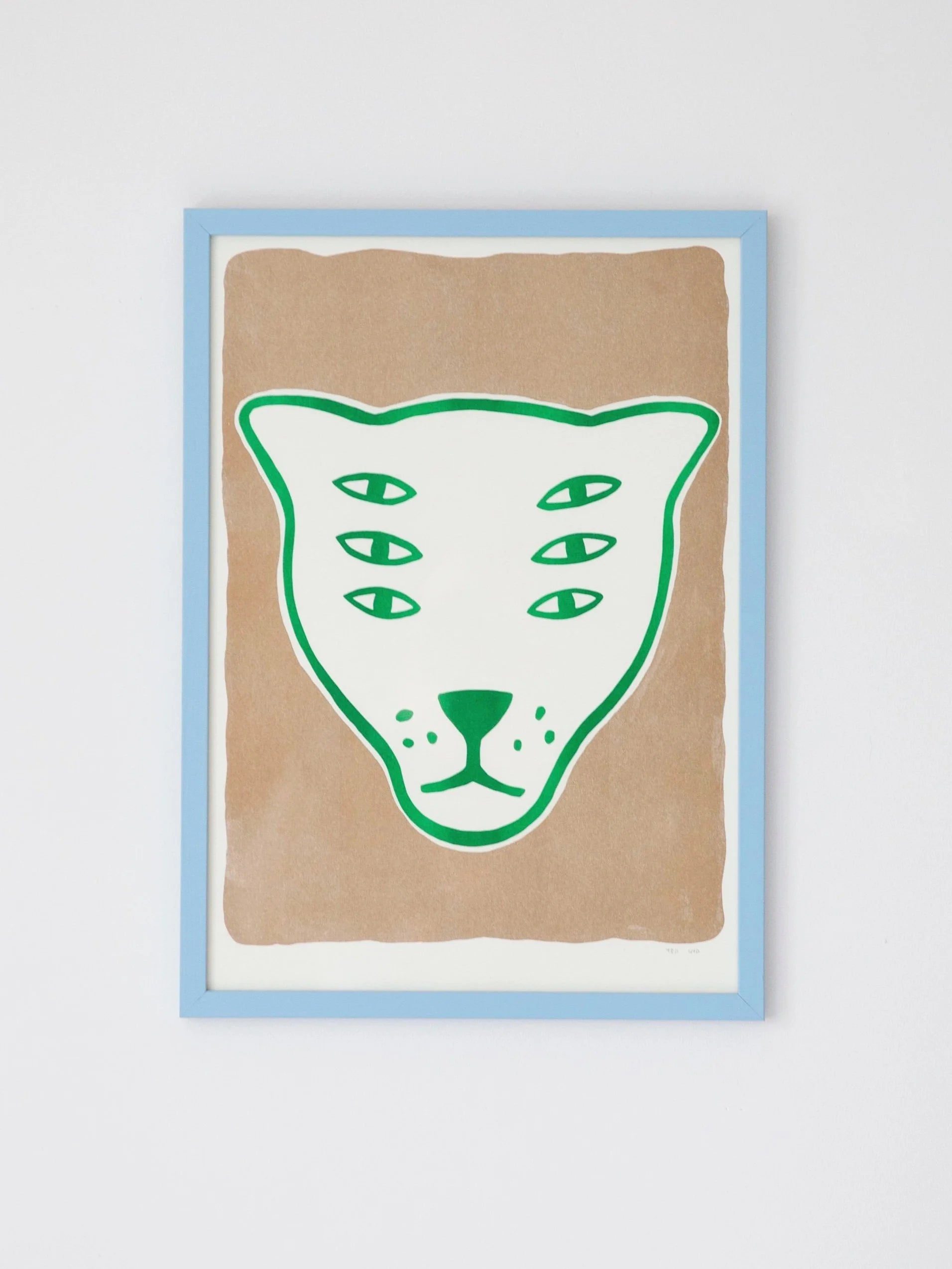 The Protector / green & gold / riso print