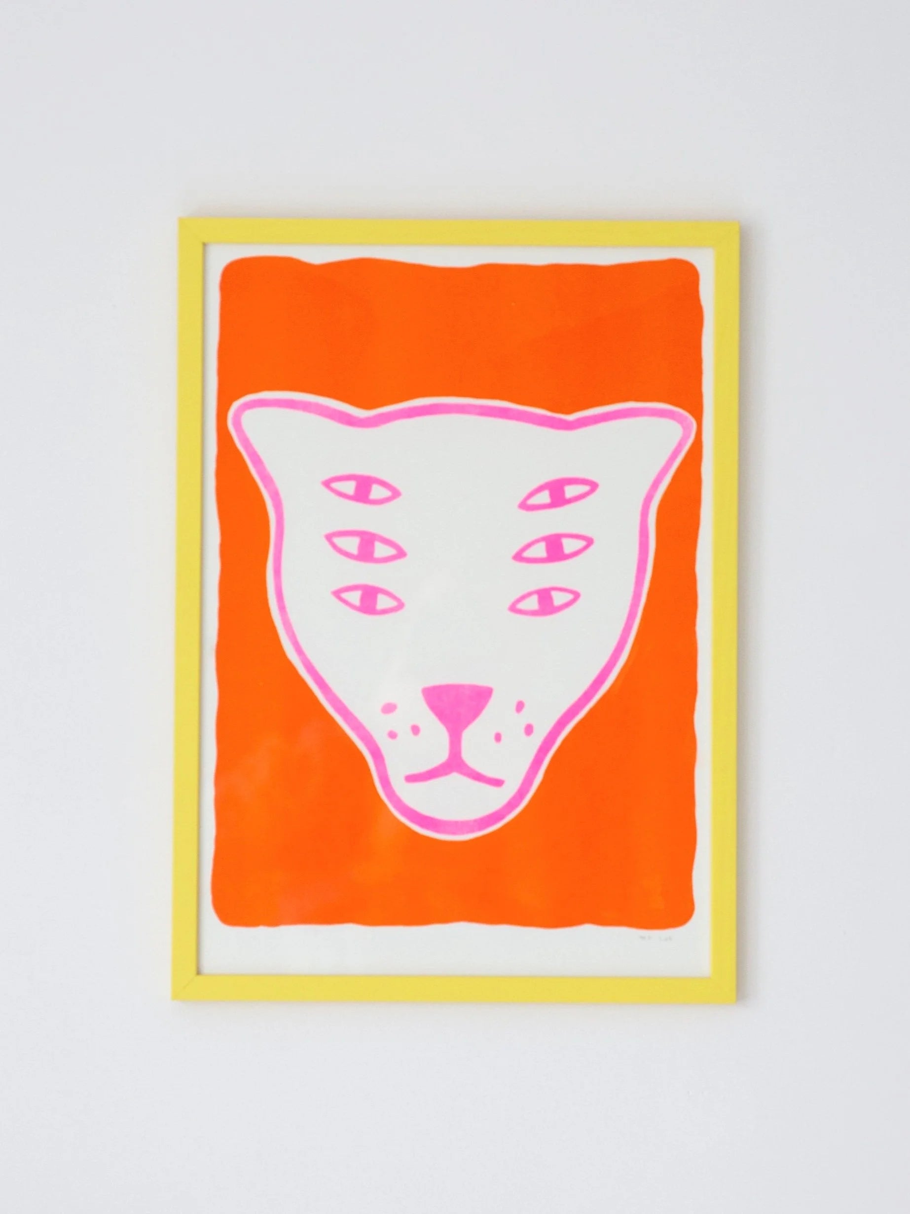 The Protector / orange & pink / riso print