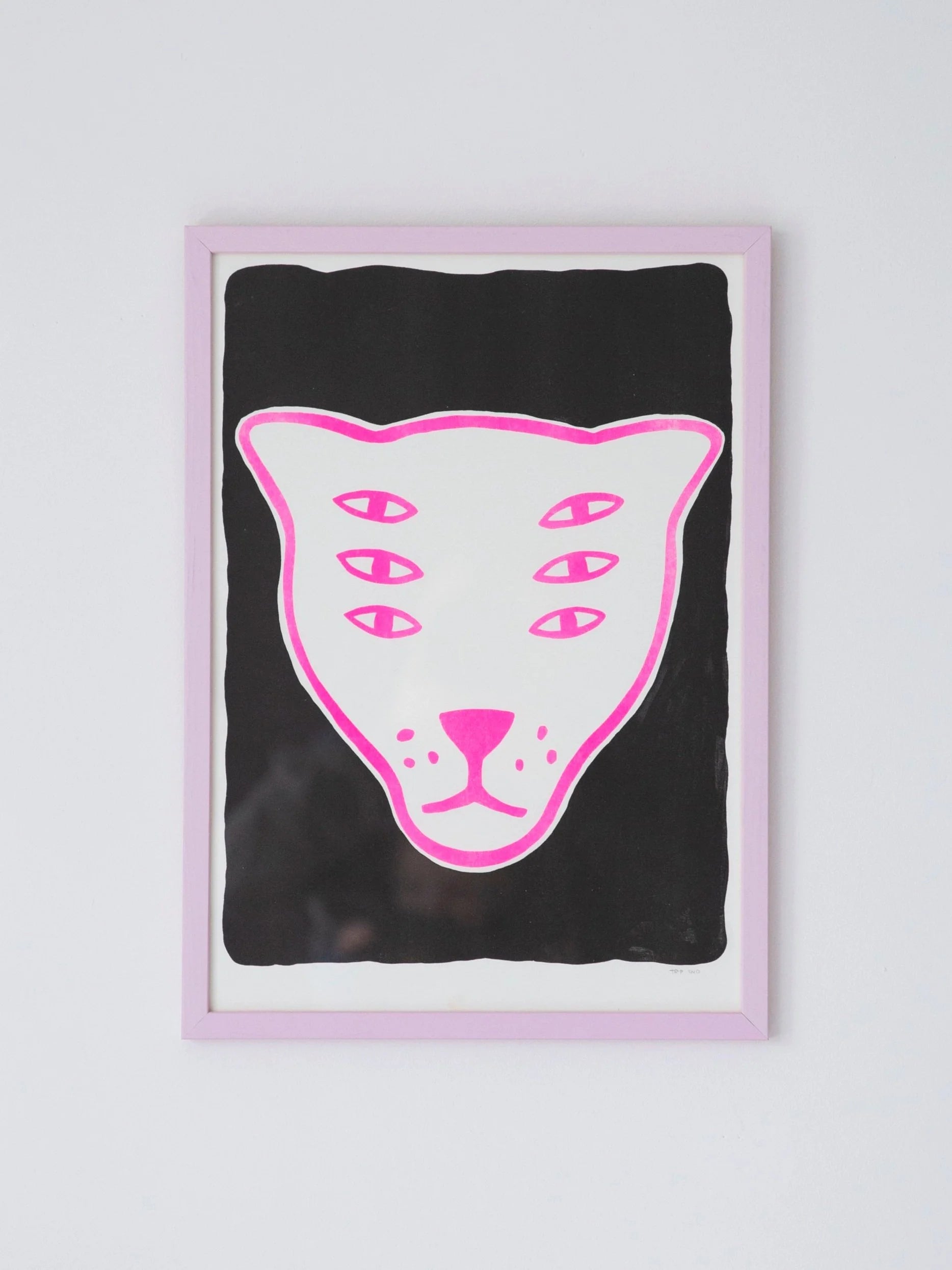 The Protector / black & pink / riso print