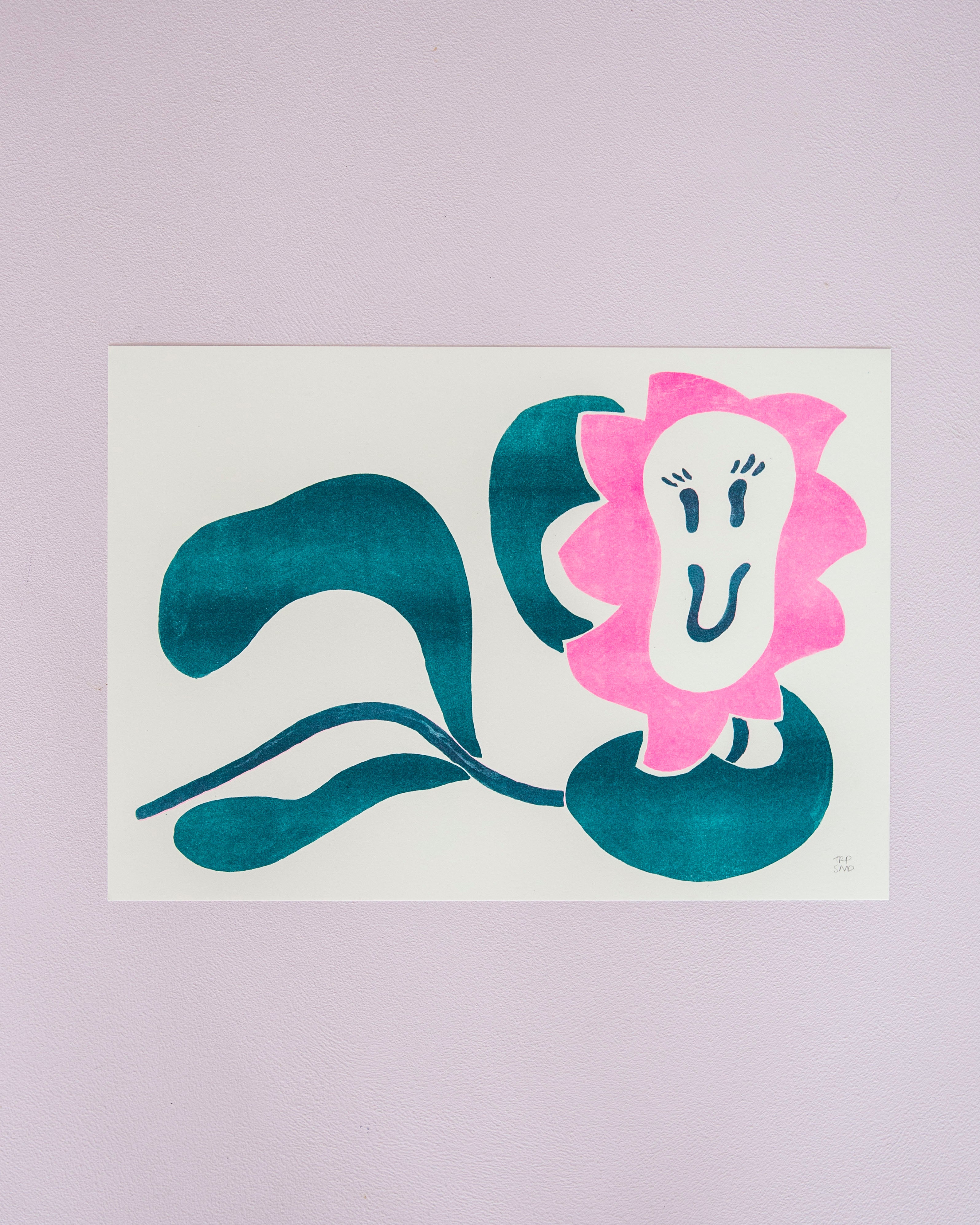 Posing Flower / riso print A3