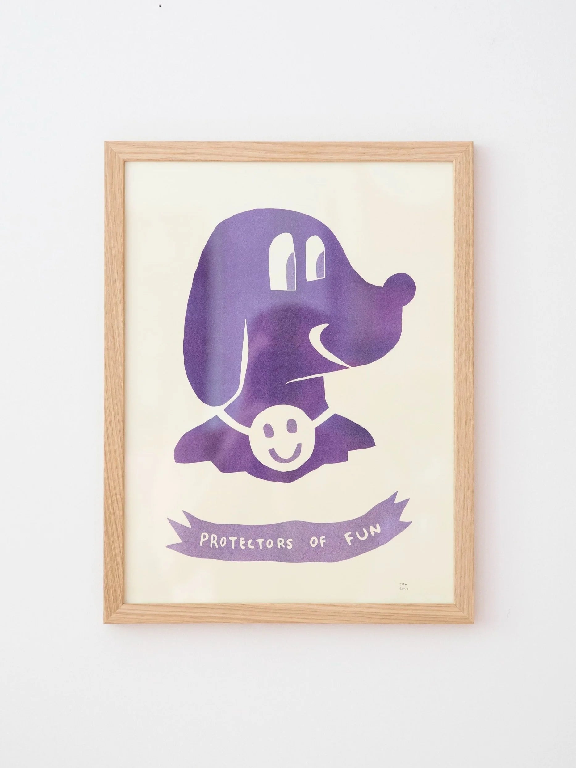 POF dog / riso print / purple