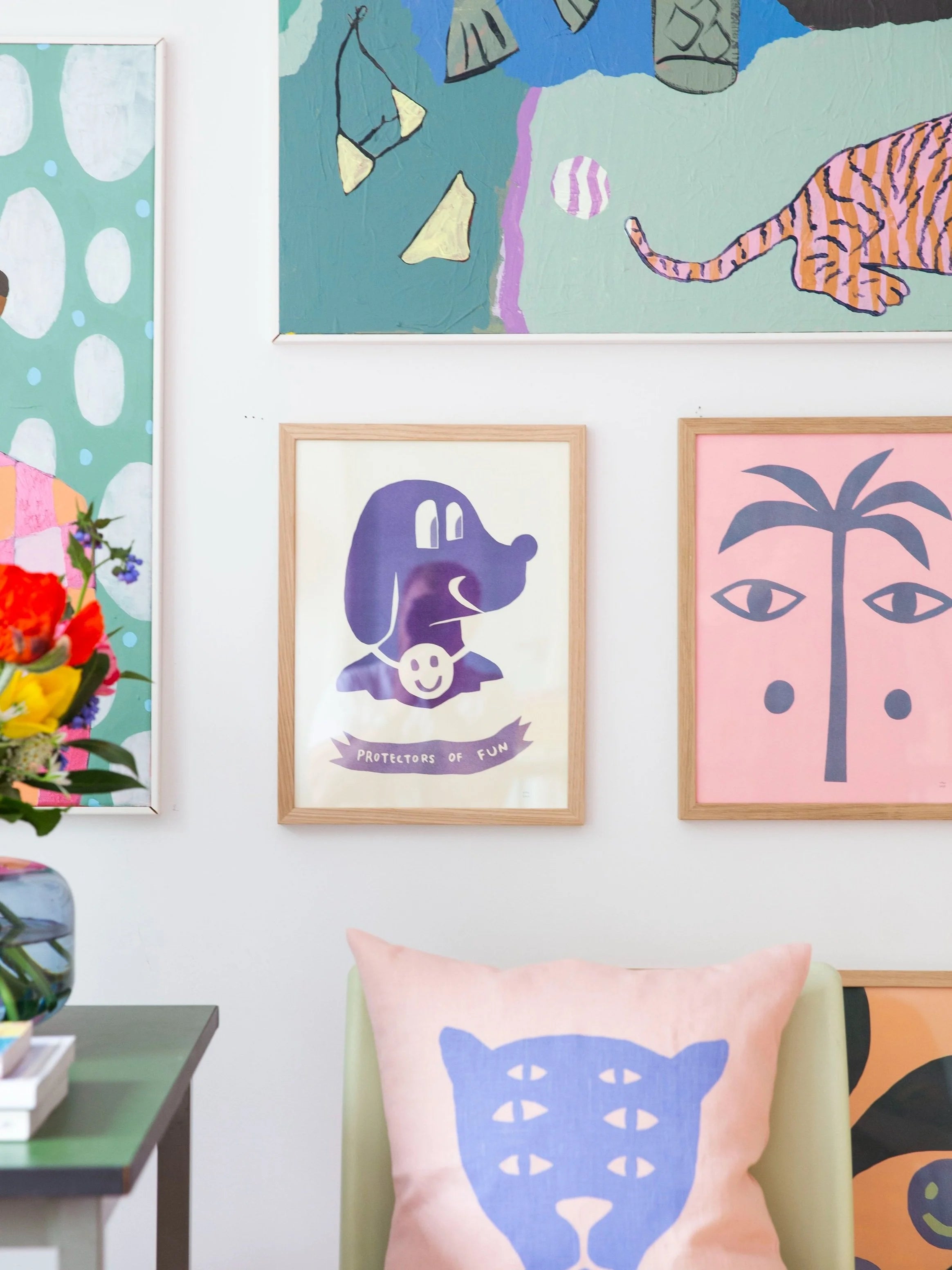 POF dog / riso print / purple