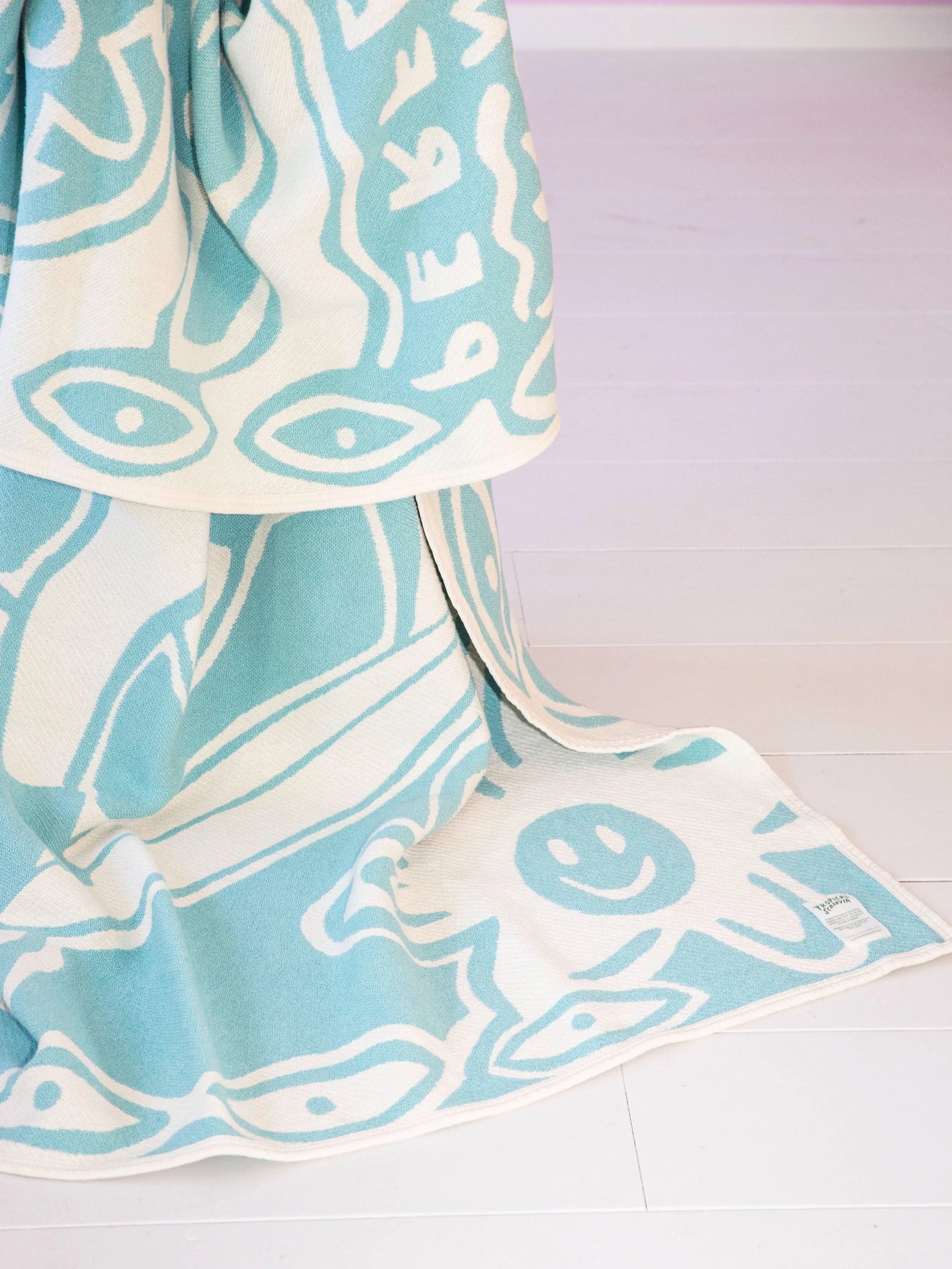 Self Care Club / cotton blanket / blue