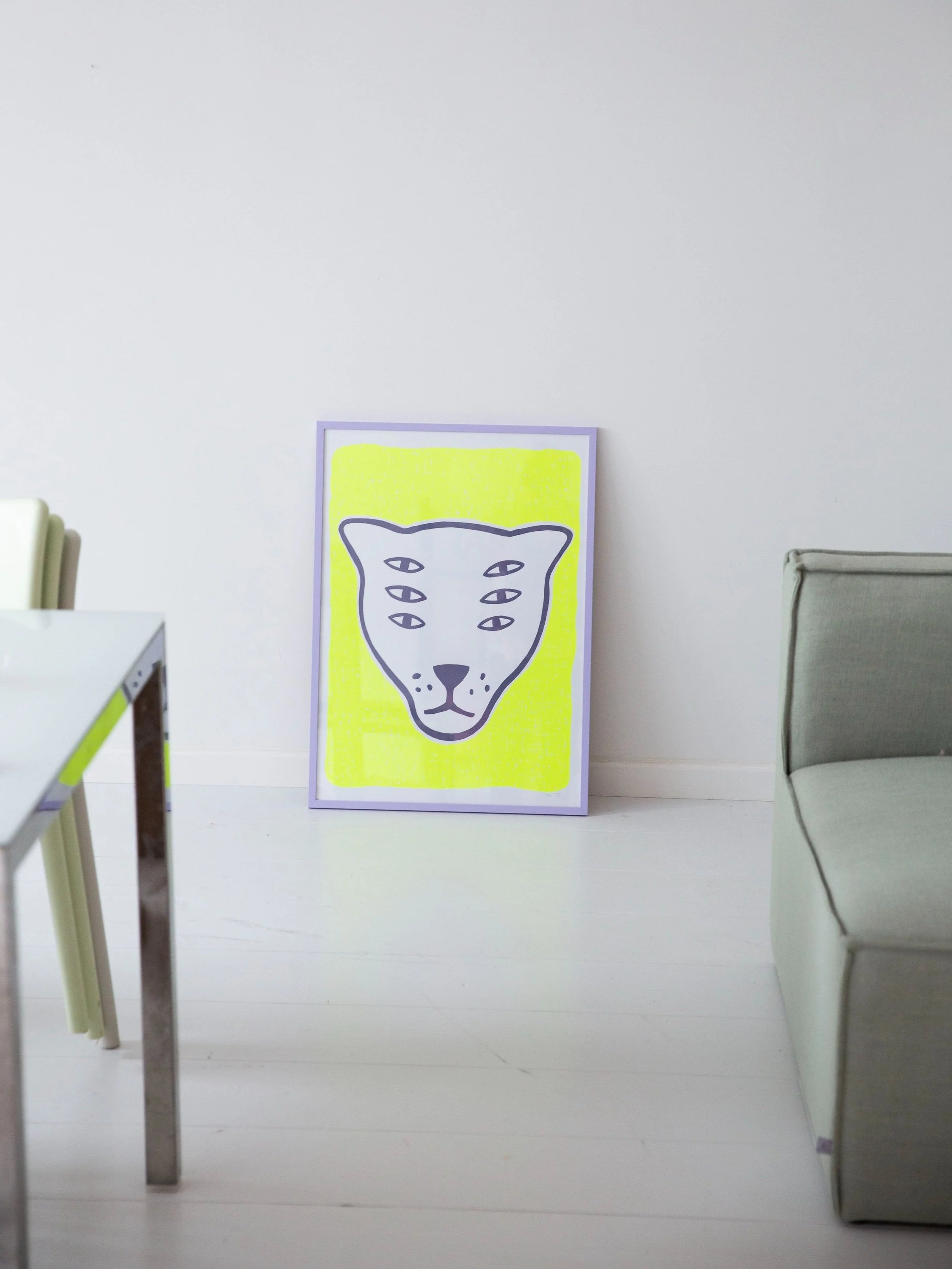 The Protector / screenprint / fluorescent yellow
