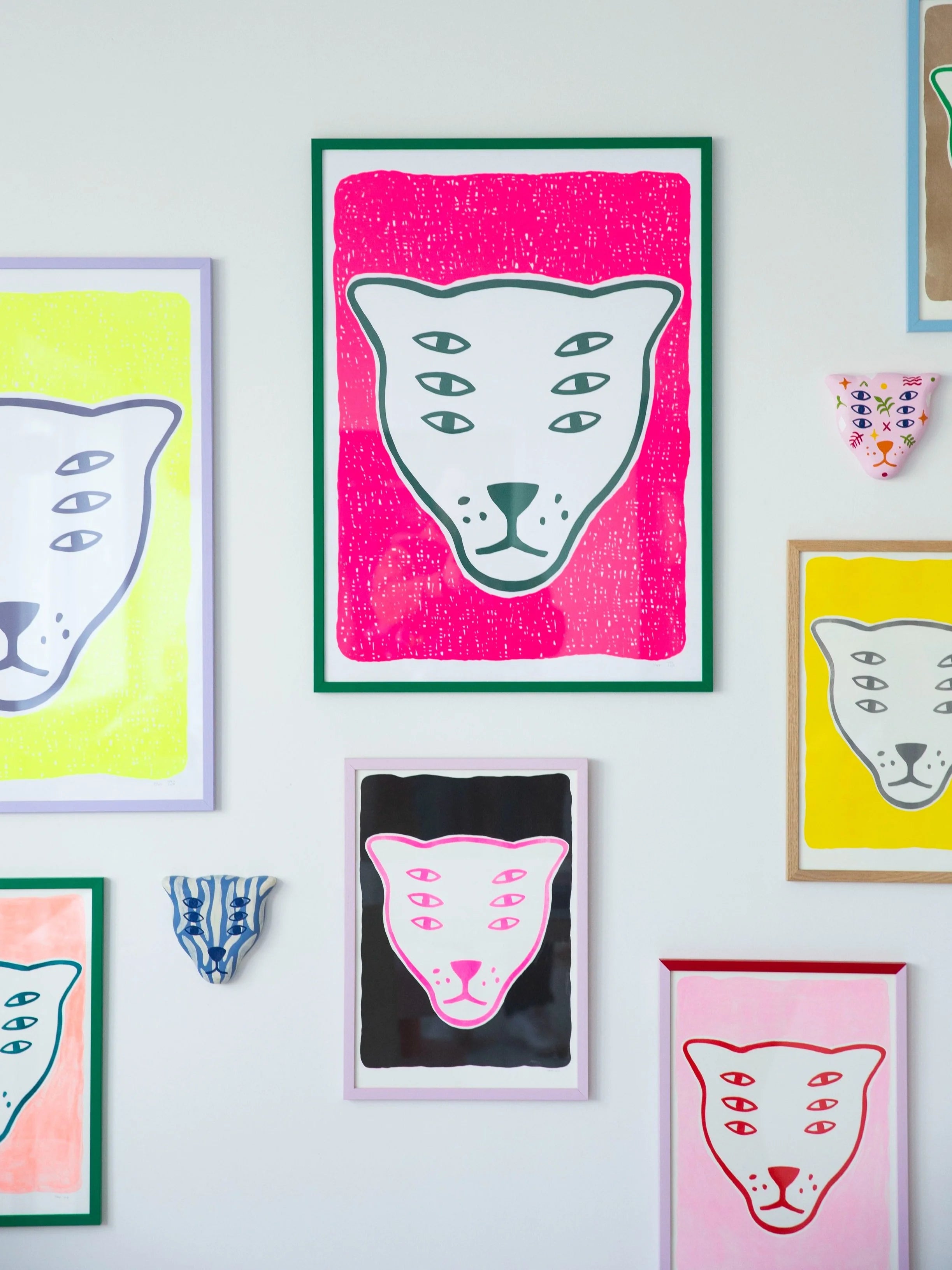 The Protector / black & pink / riso print