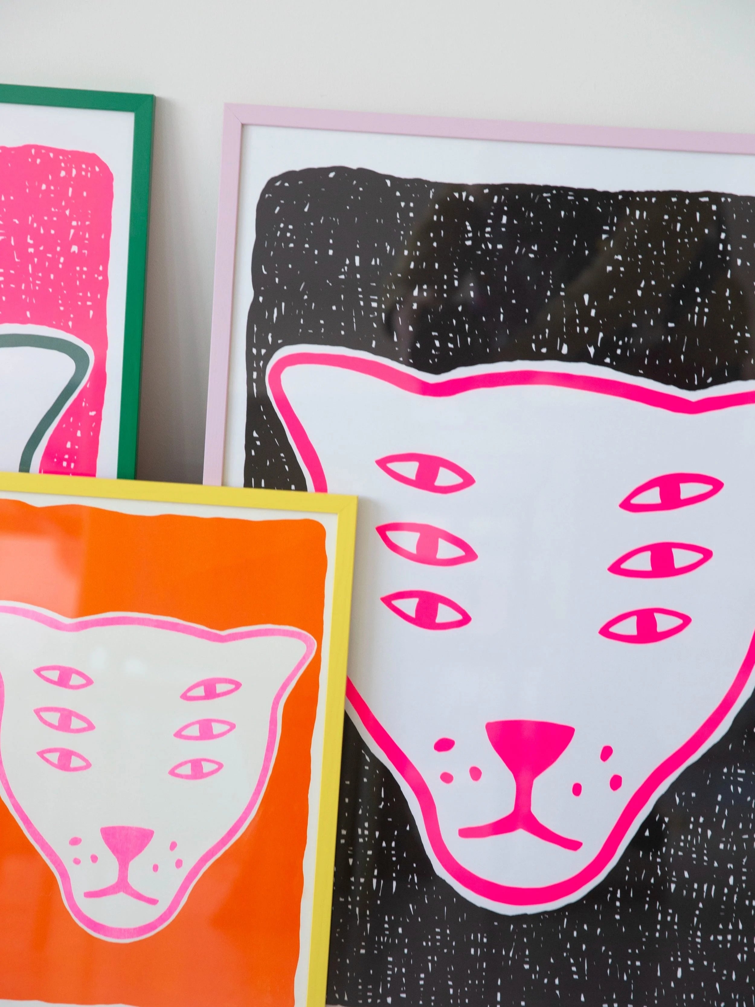 The Protector / black & fluorescent pink / screenprint