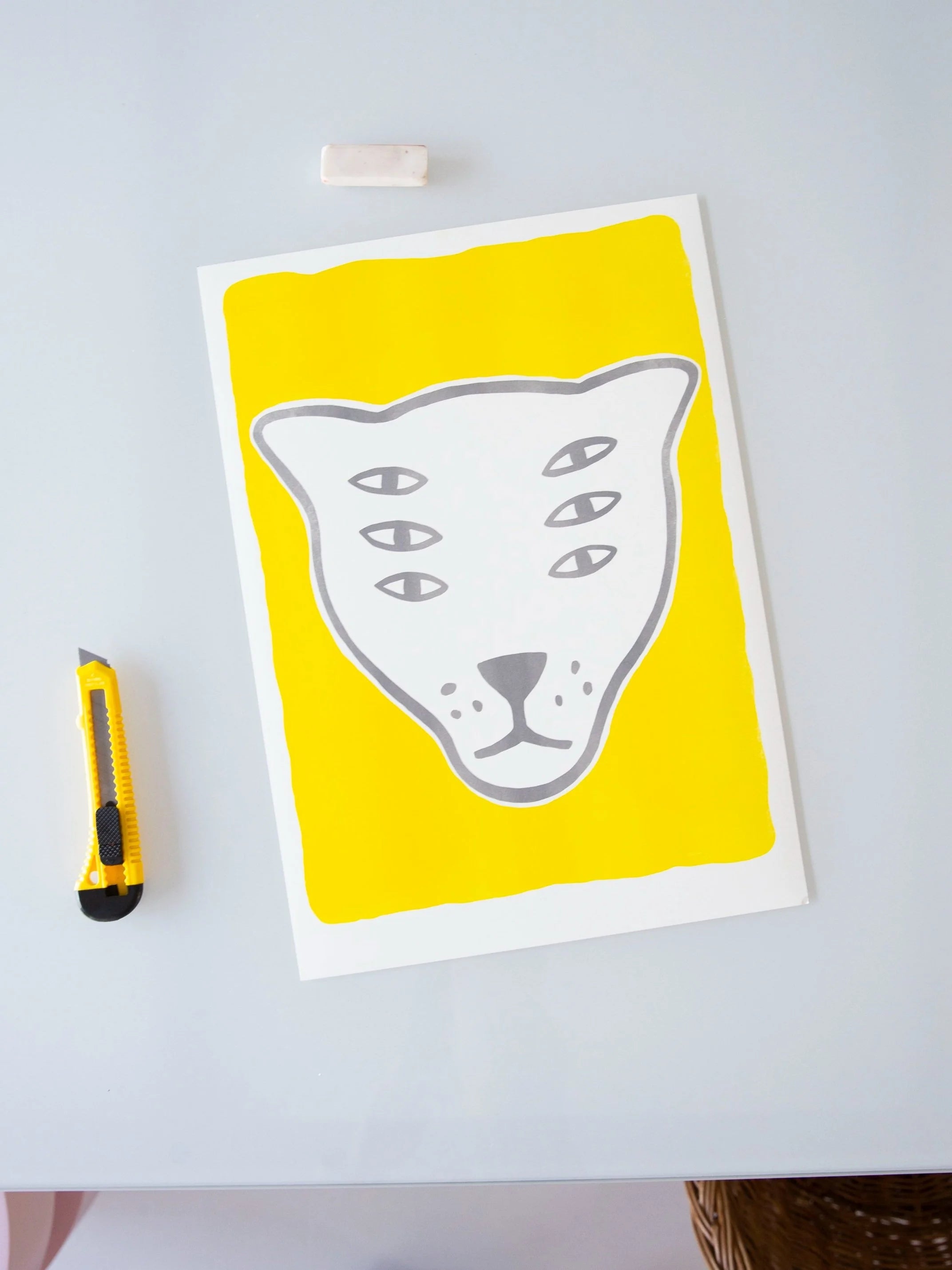 The Protector / yellow / riso print