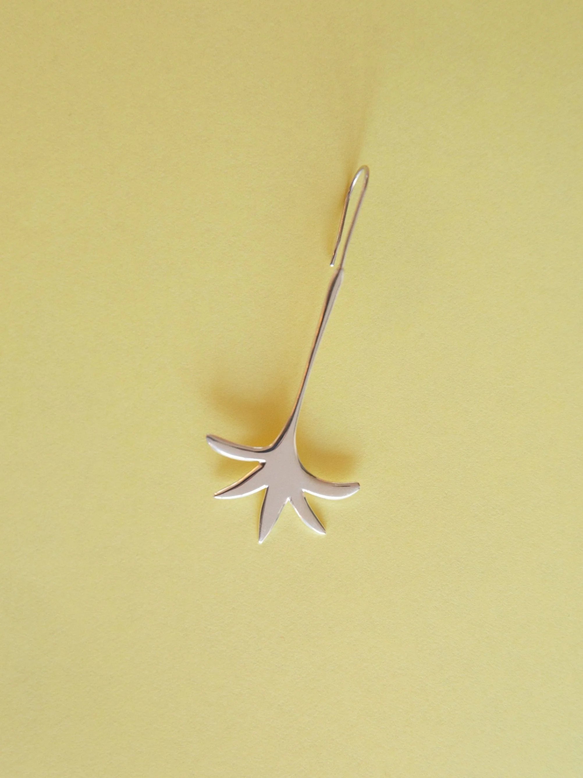 Palm tree silver earring