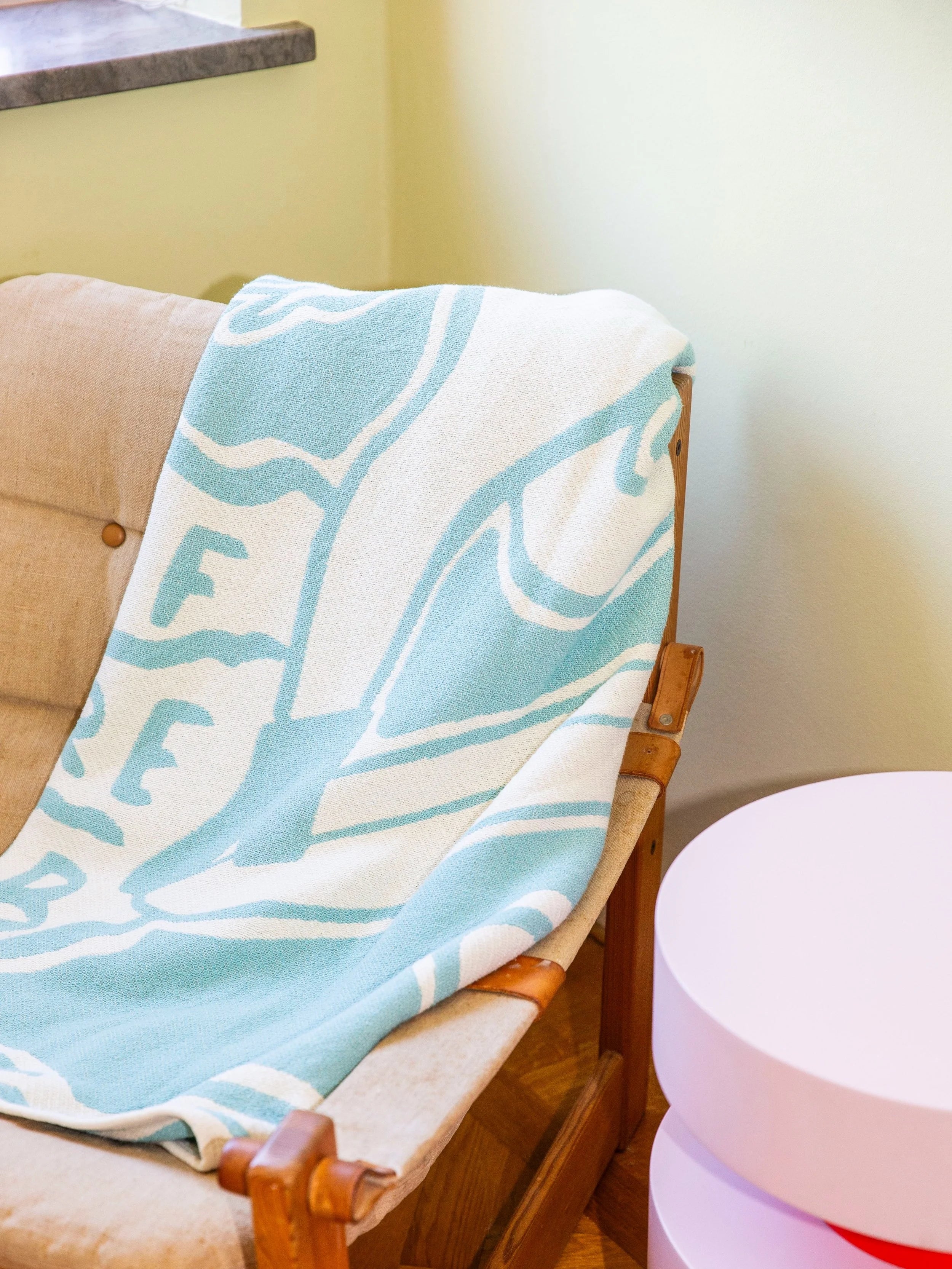 Self Care Club / cotton blanket / blue
