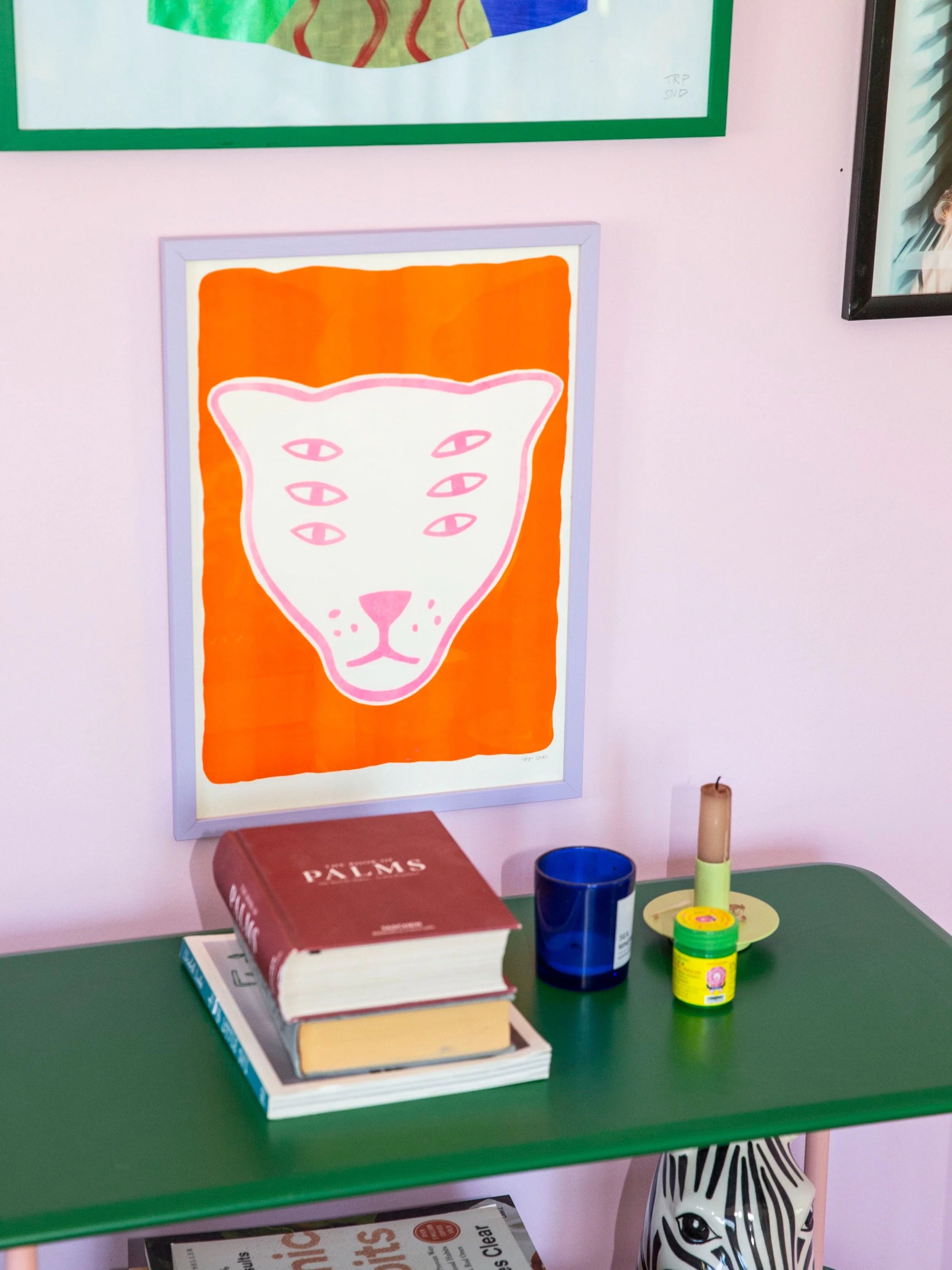 The Protector / orange & pink / riso print