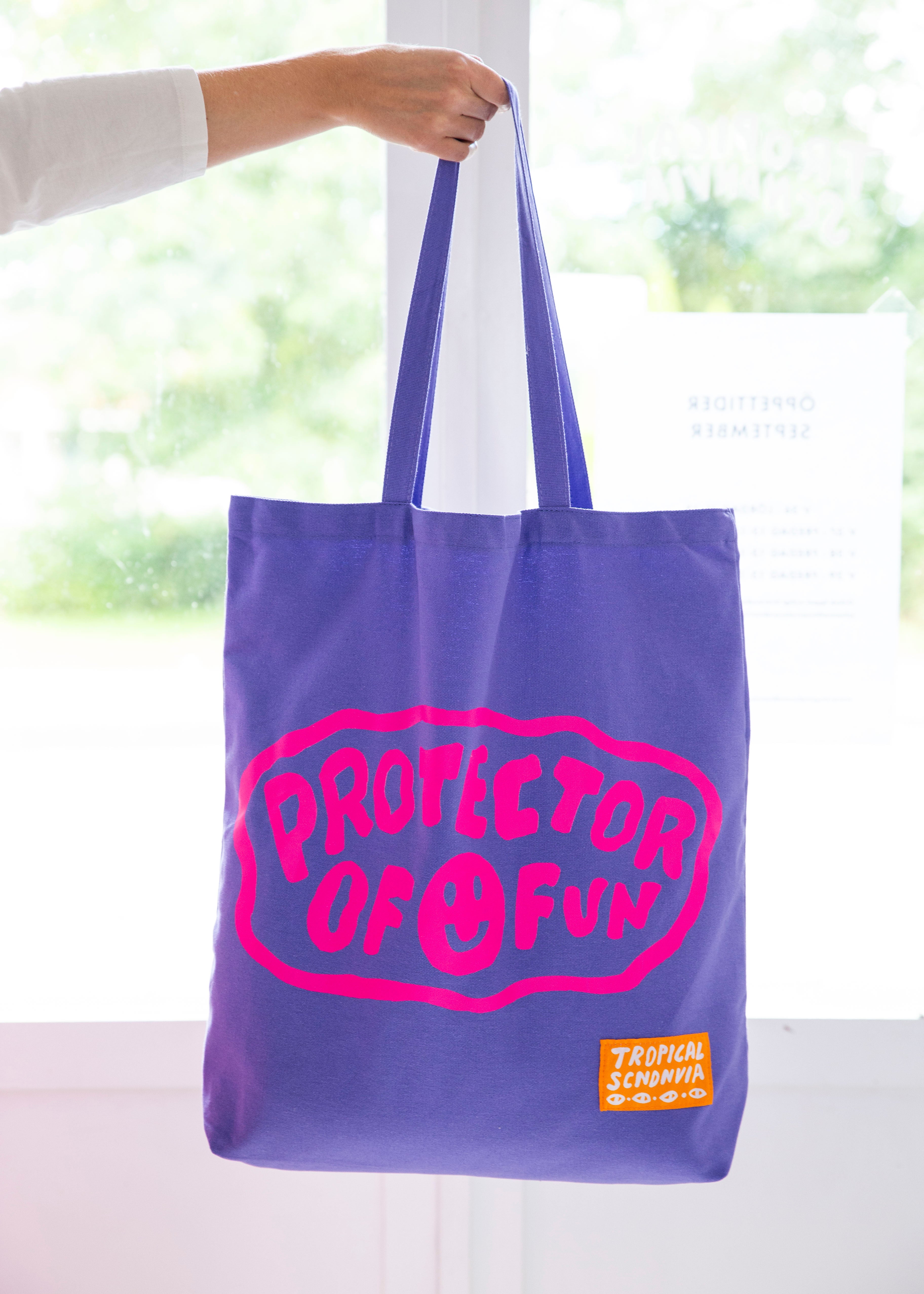 Protector of fun tote bag / purple